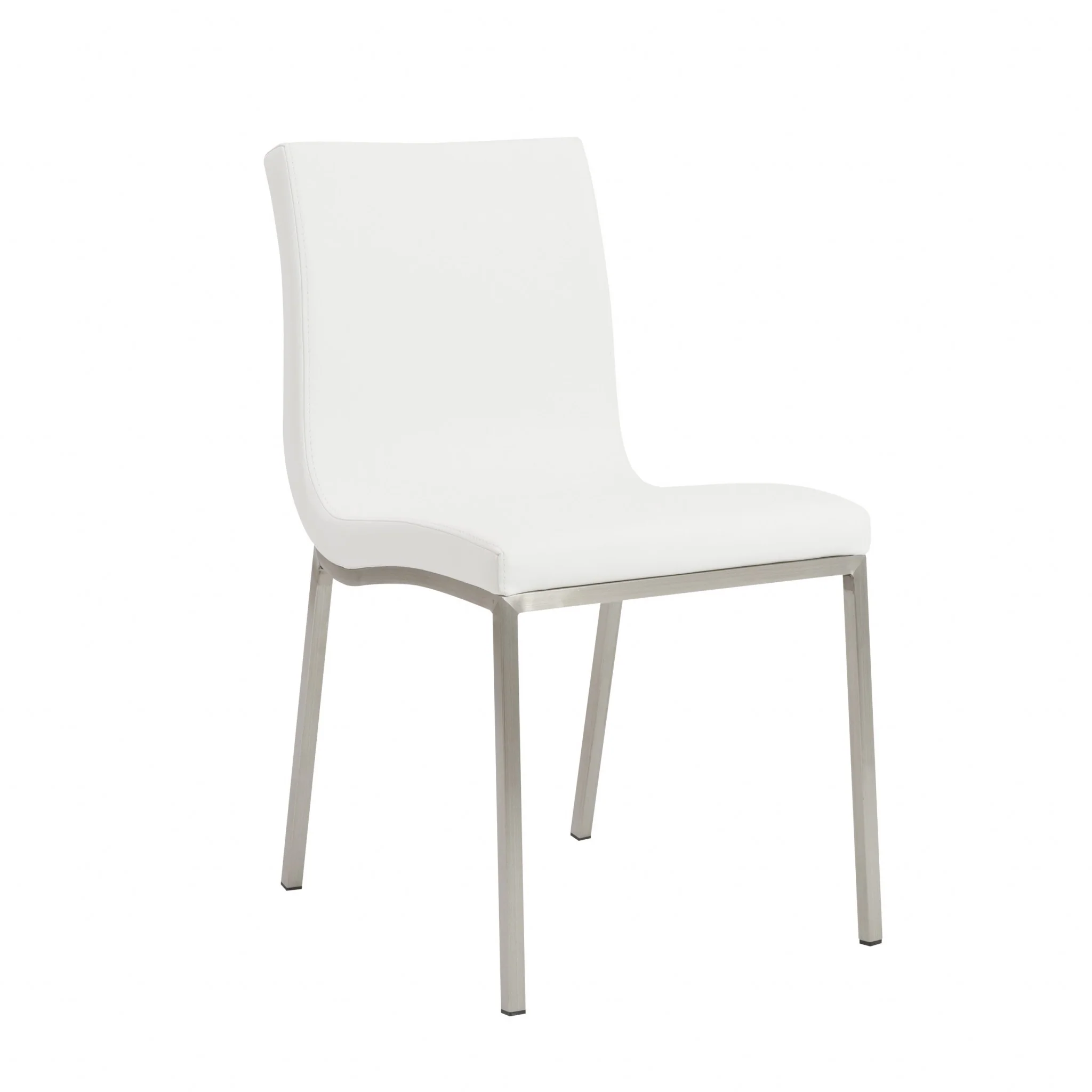 Set Of Two Minimalist Light Gray Faux Faux Leather Chairs By Homeroots - Image 9
