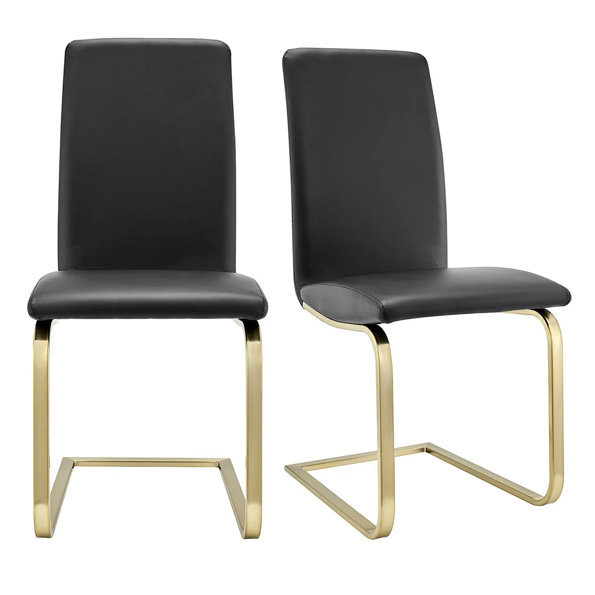 Set Of Two Mod Black And Silver Dining Chairs By Homeroots - Image 12