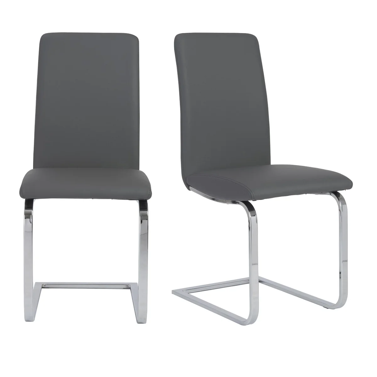 Set Of Two Mod Black And Silver Dining Chairs By Homeroots - Image 17