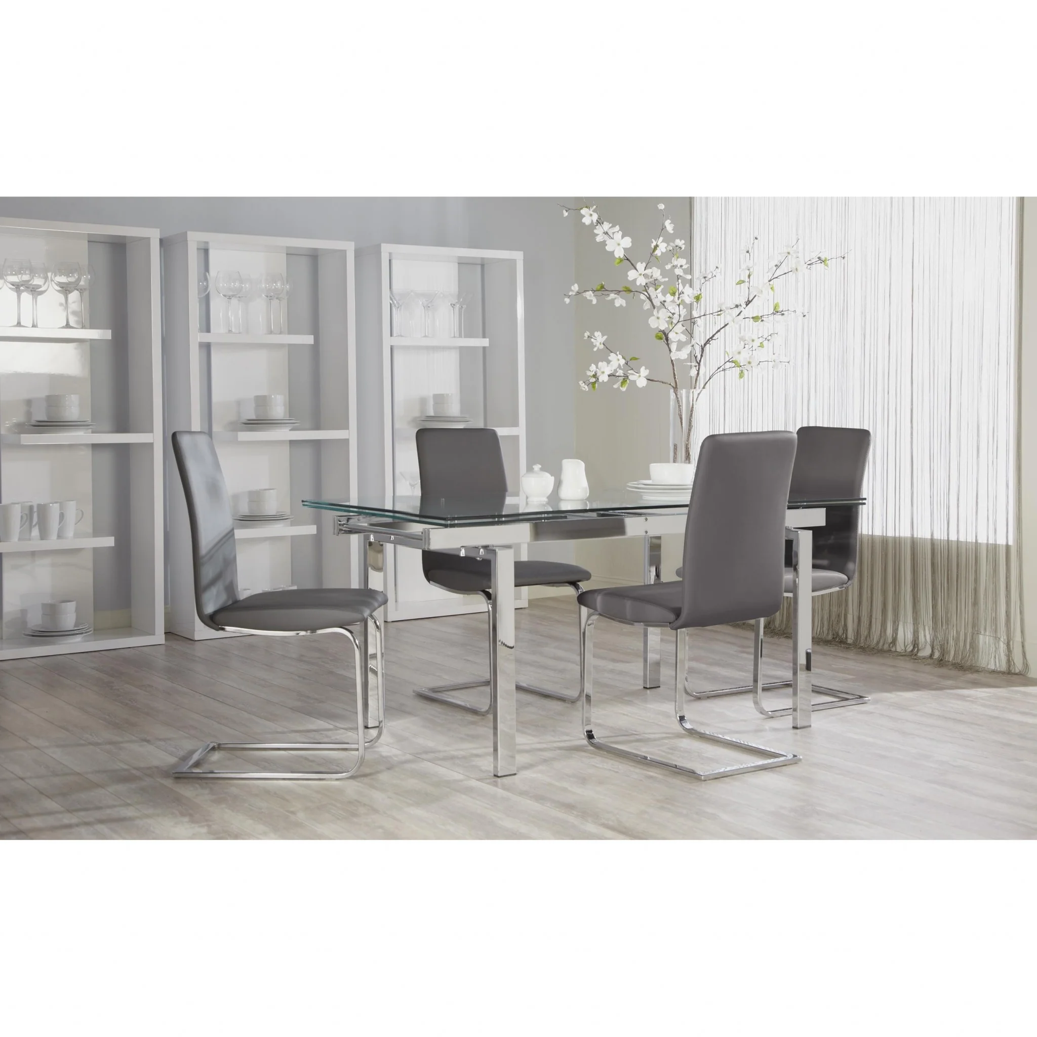 Set Of Two Mod Black And Silver Dining Chairs By Homeroots - Image 18