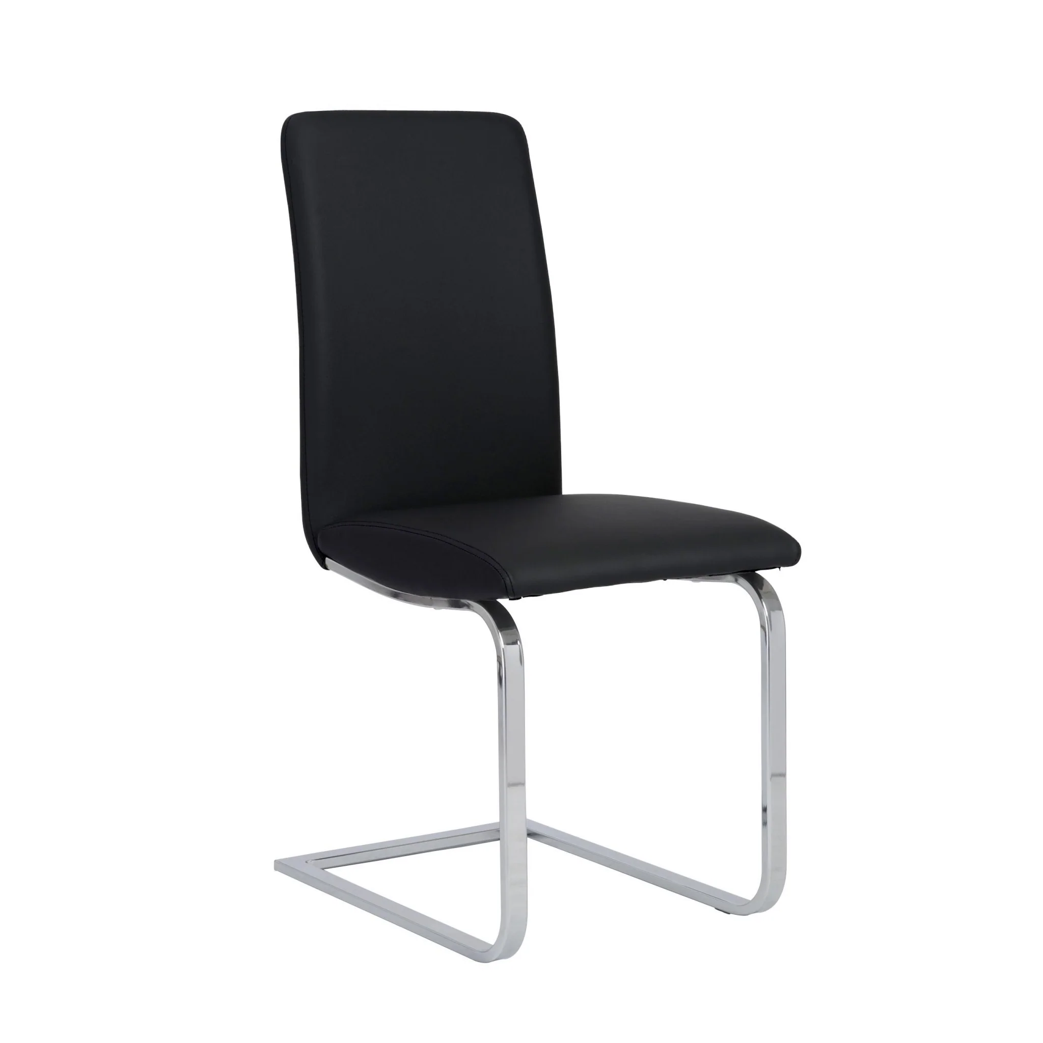 Set Of Two Mod Black And Silver Dining Chairs By Homeroots - Image 2