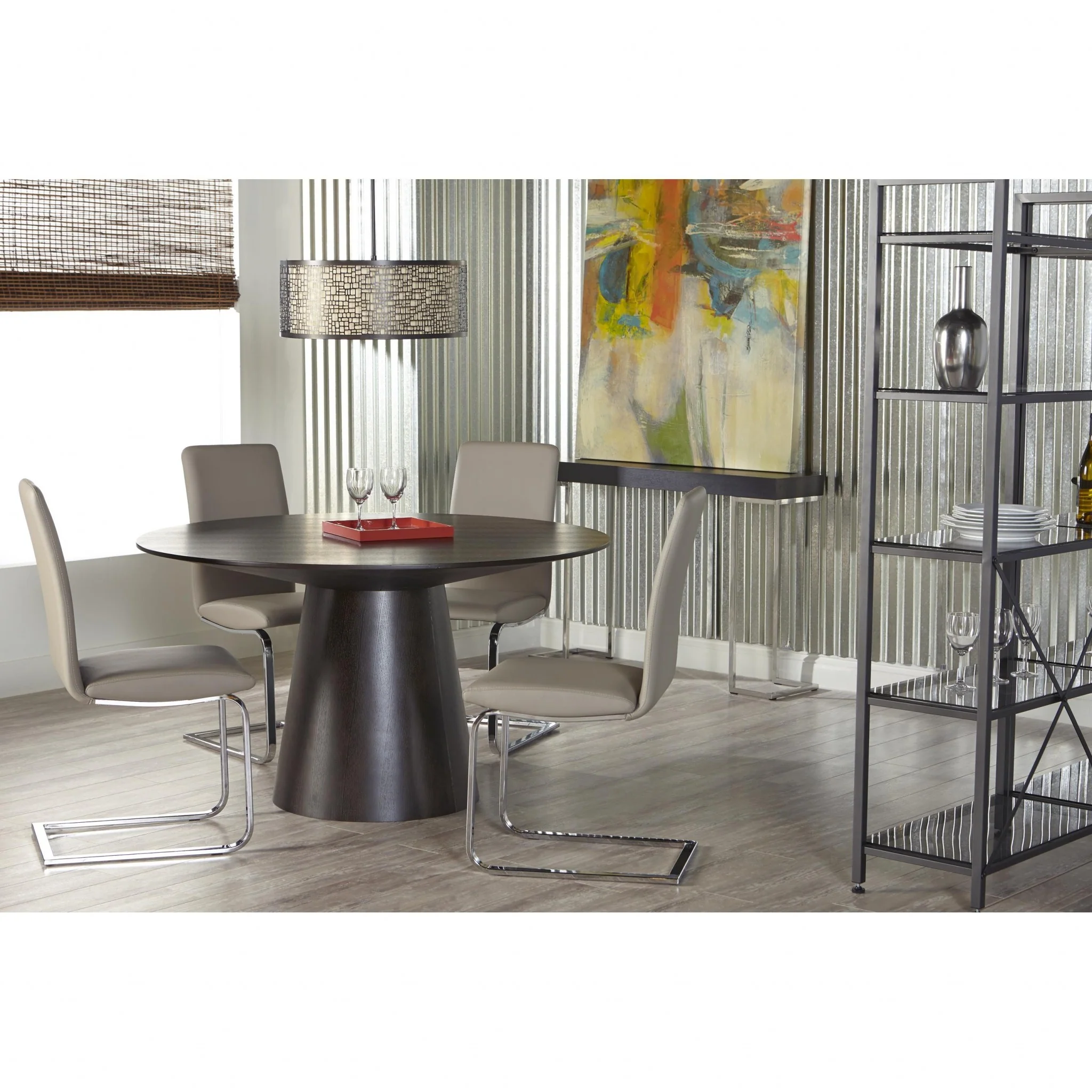Set Of Two Mod Black And Silver Dining Chairs By Homeroots - Image 25
