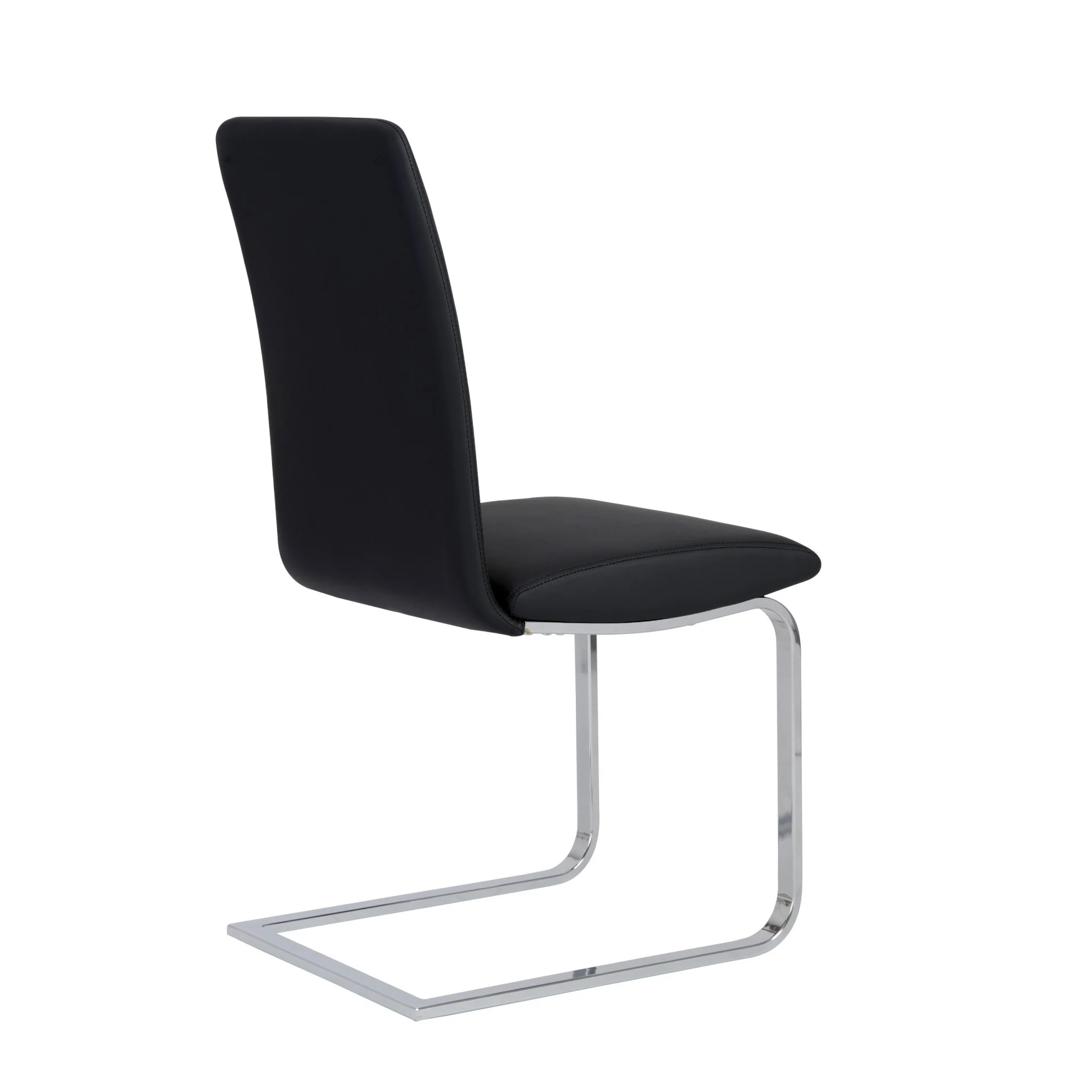 Set Of Two Mod Black And Silver Dining Chairs By Homeroots - Image 4