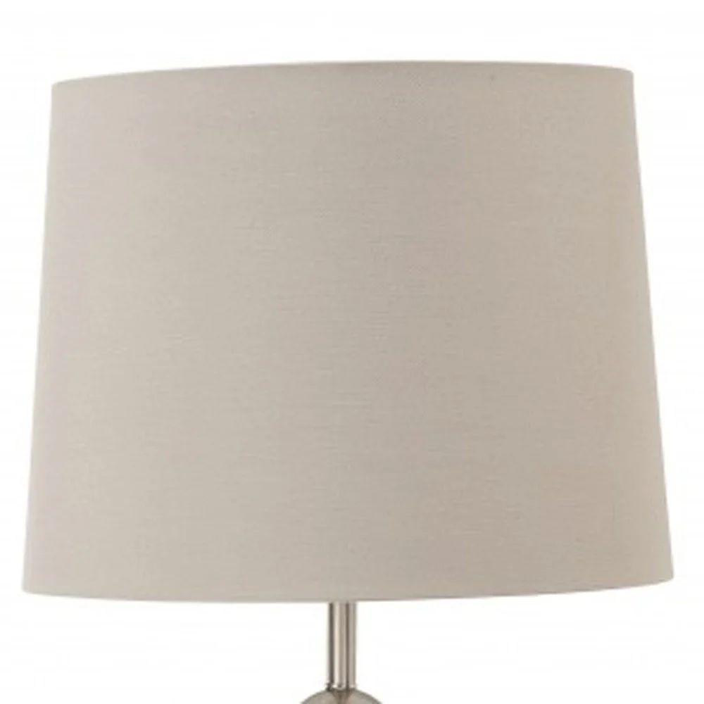 Set of Two Modern Distressed Gray and Silver Table Lamps By Homeroots - Image 3