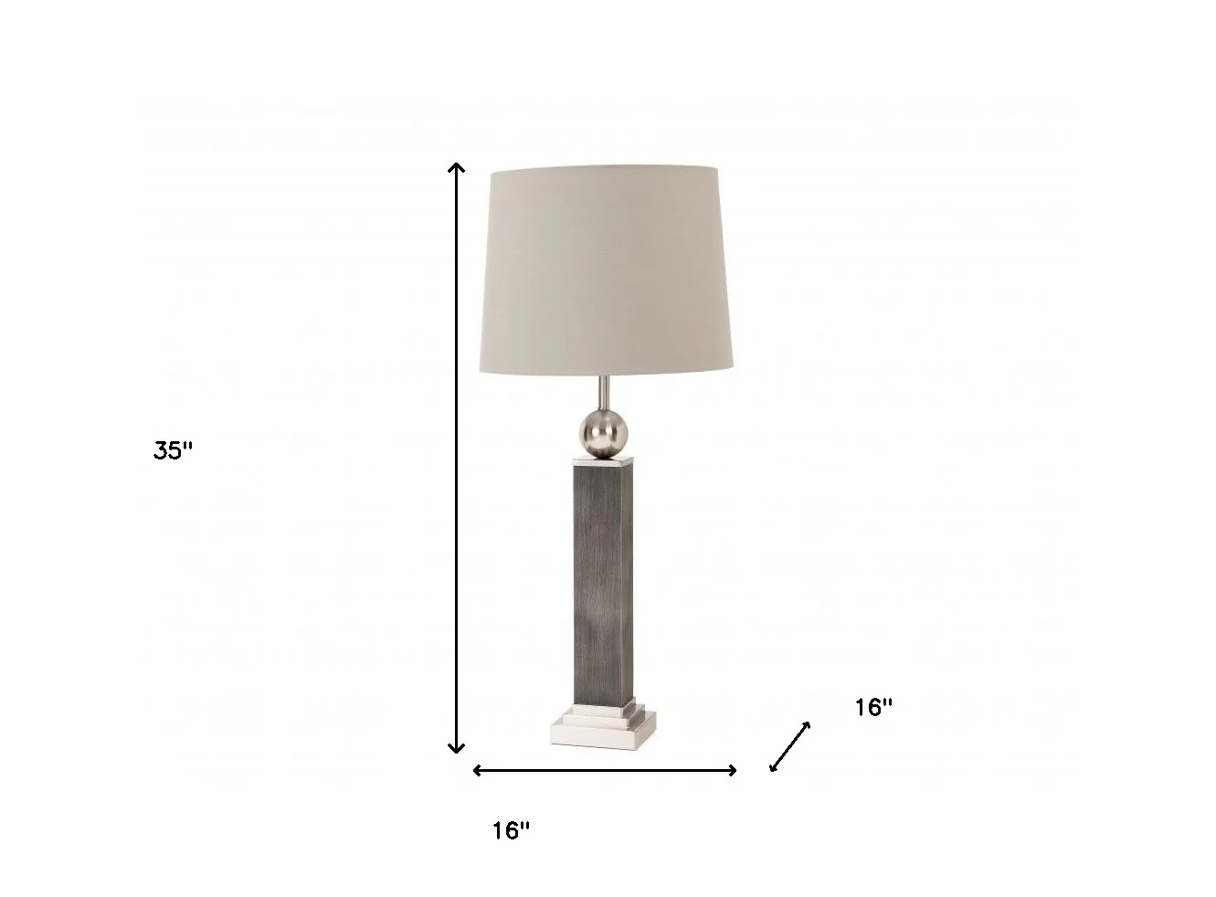 Set of Two Modern Distressed Gray and Silver Table Lamps By Homeroots - Image 6