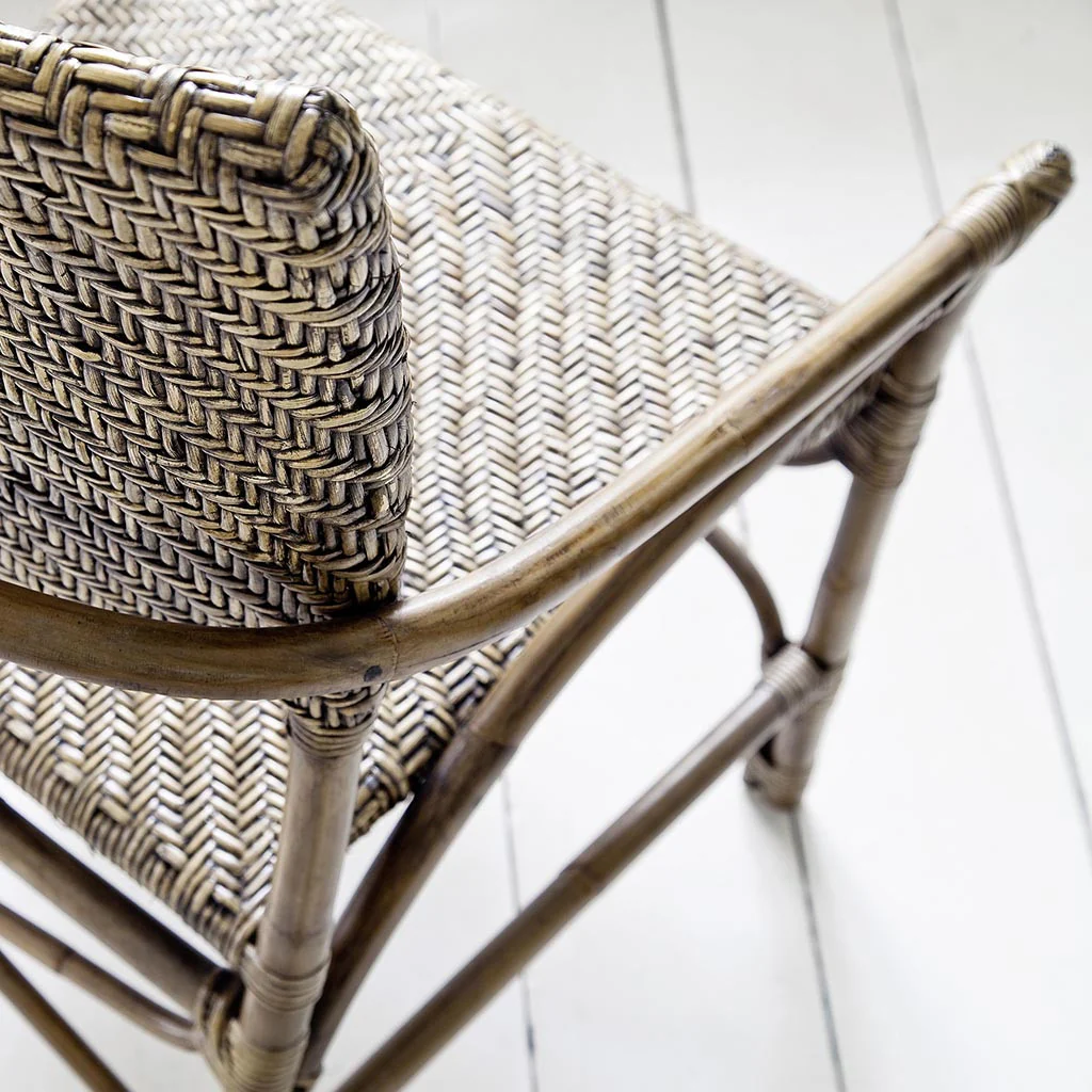 Set of Two Natural Rattan Open Back Dining Arm Chairs By Homeroots - Image 8