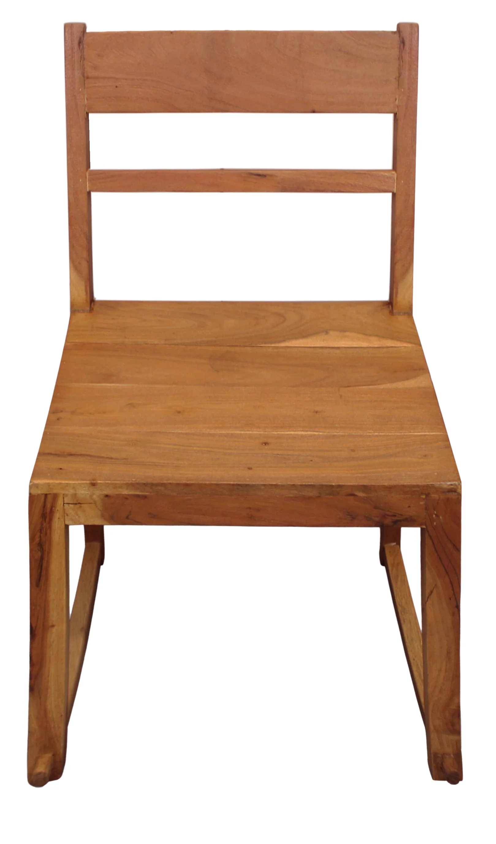 Set of Two Natural Wood Ladder Back Dining Side Chairs By Homeroots - Image 2