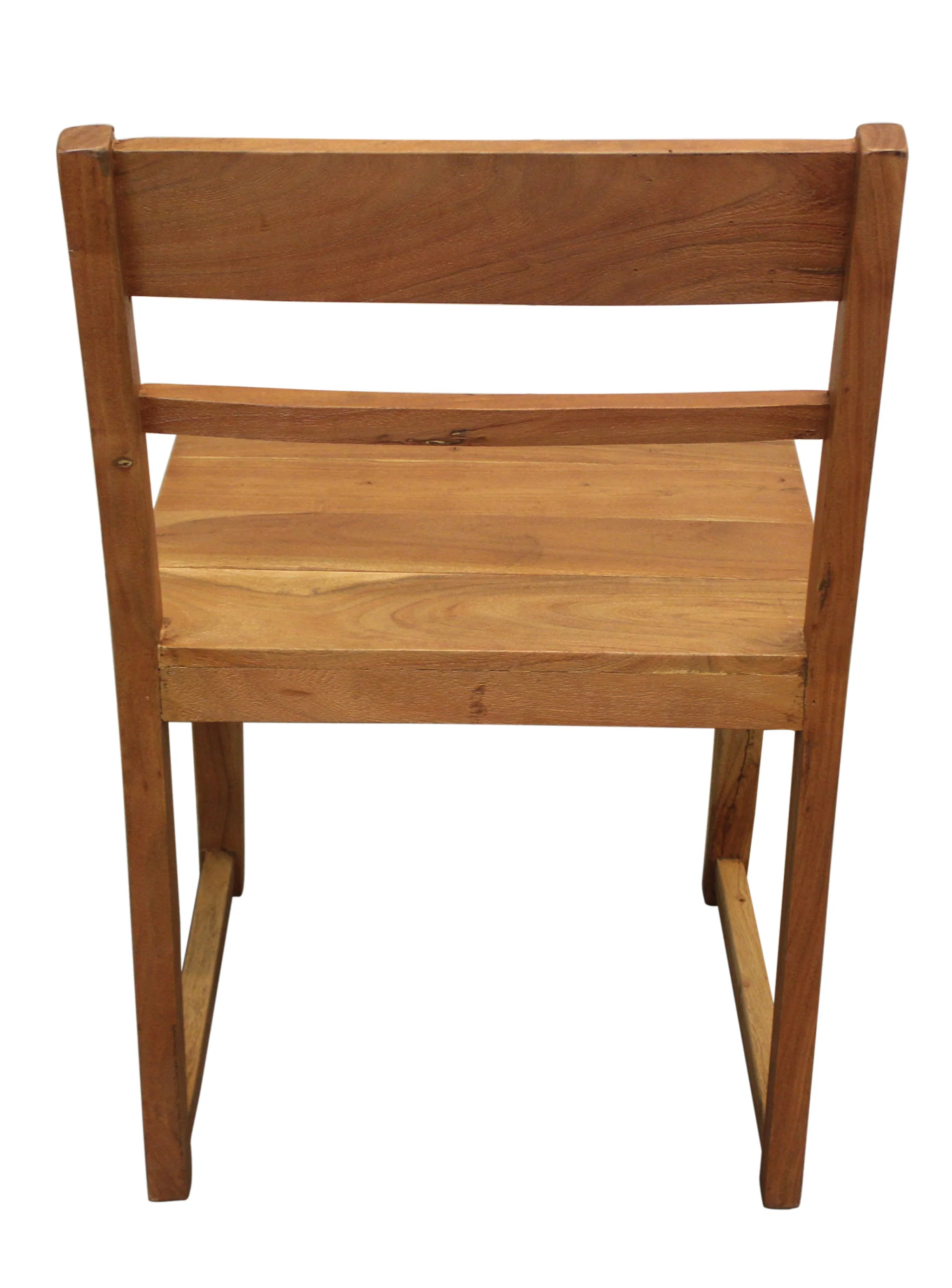 Set of Two Natural Wood Ladder Back Dining Side Chairs By Homeroots - Image 4
