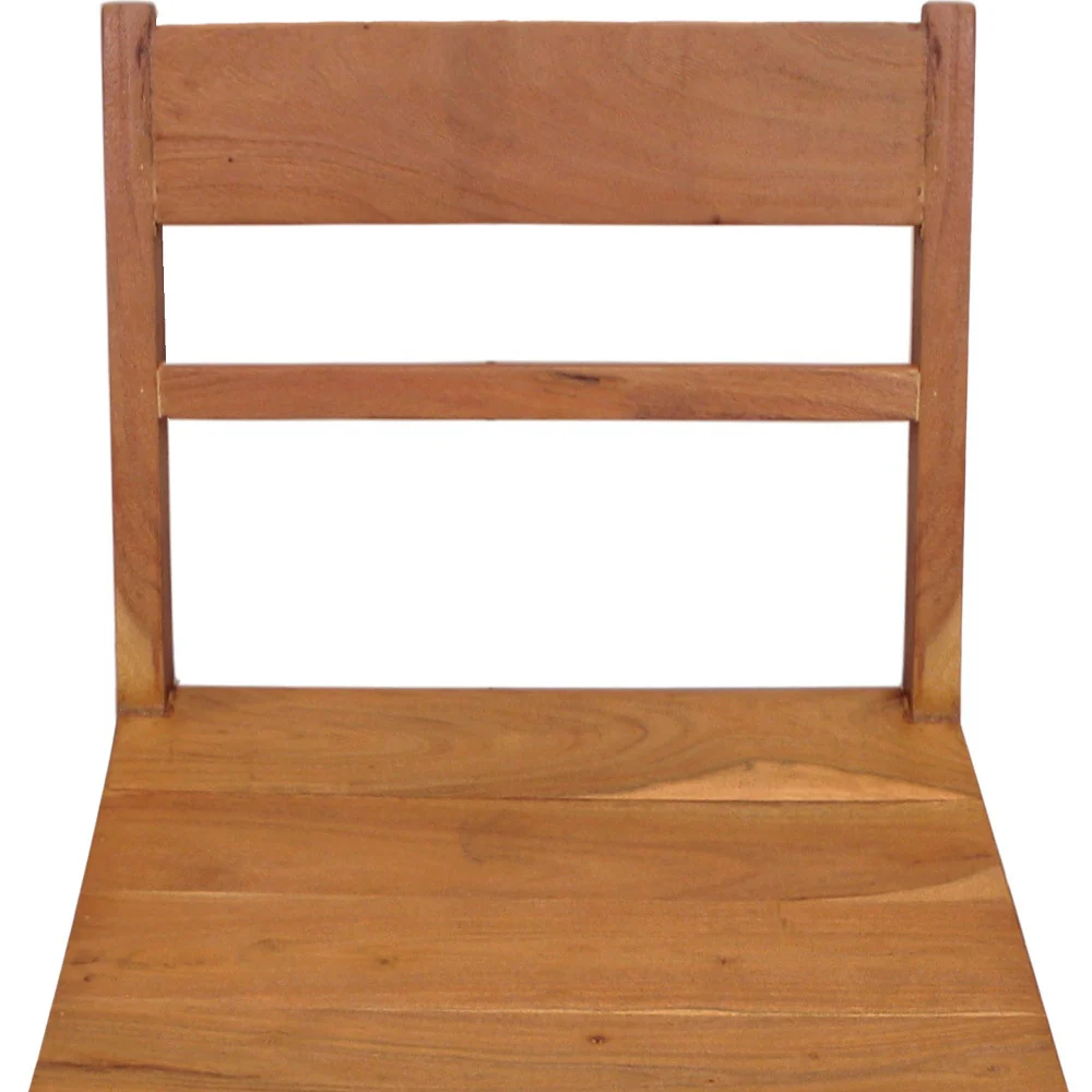 Set of Two Natural Wood Ladder Back Dining Side Chairs By Homeroots - Image 6