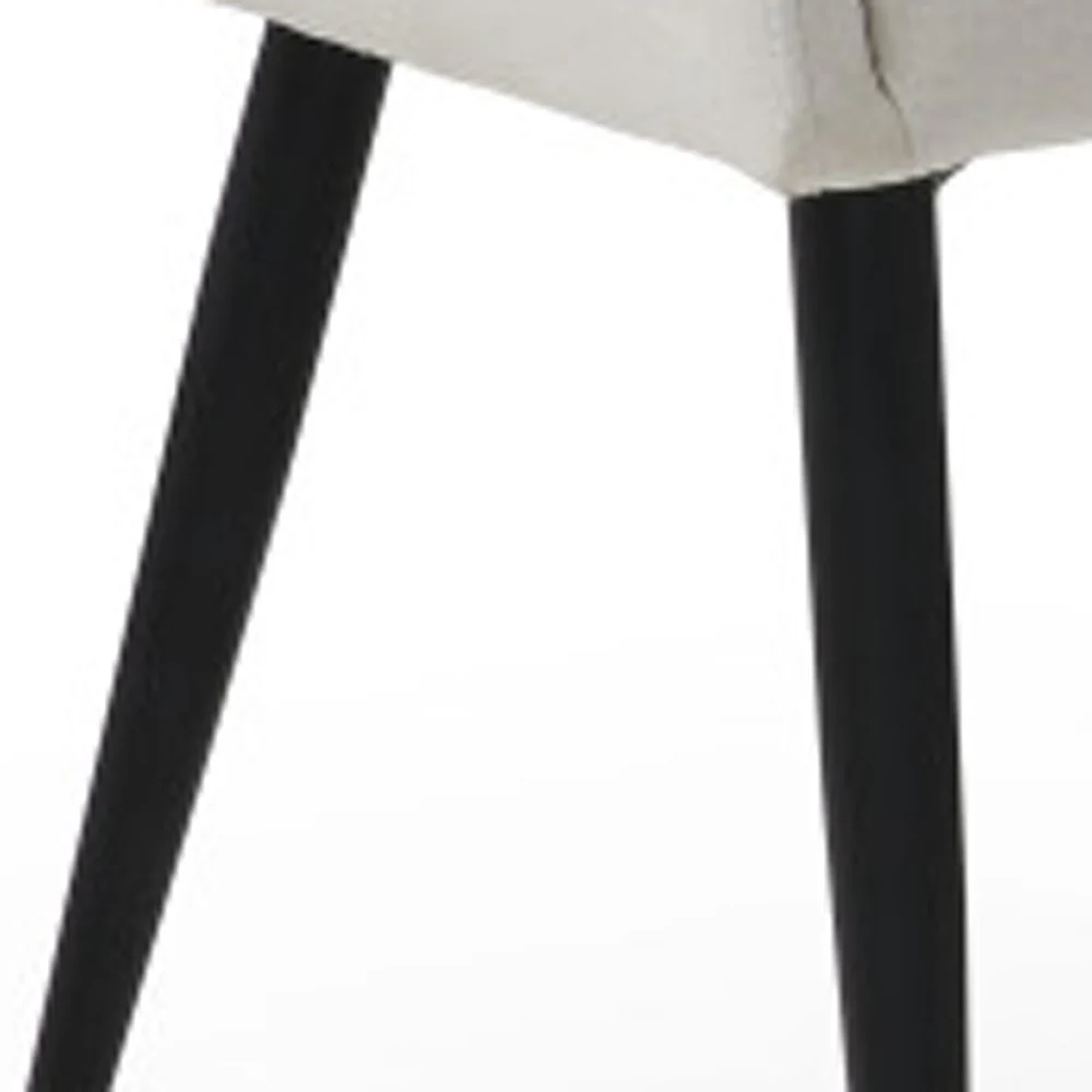 Set of Two Off White and Black Upholstered Arm Chair By Homeroots - Image 2