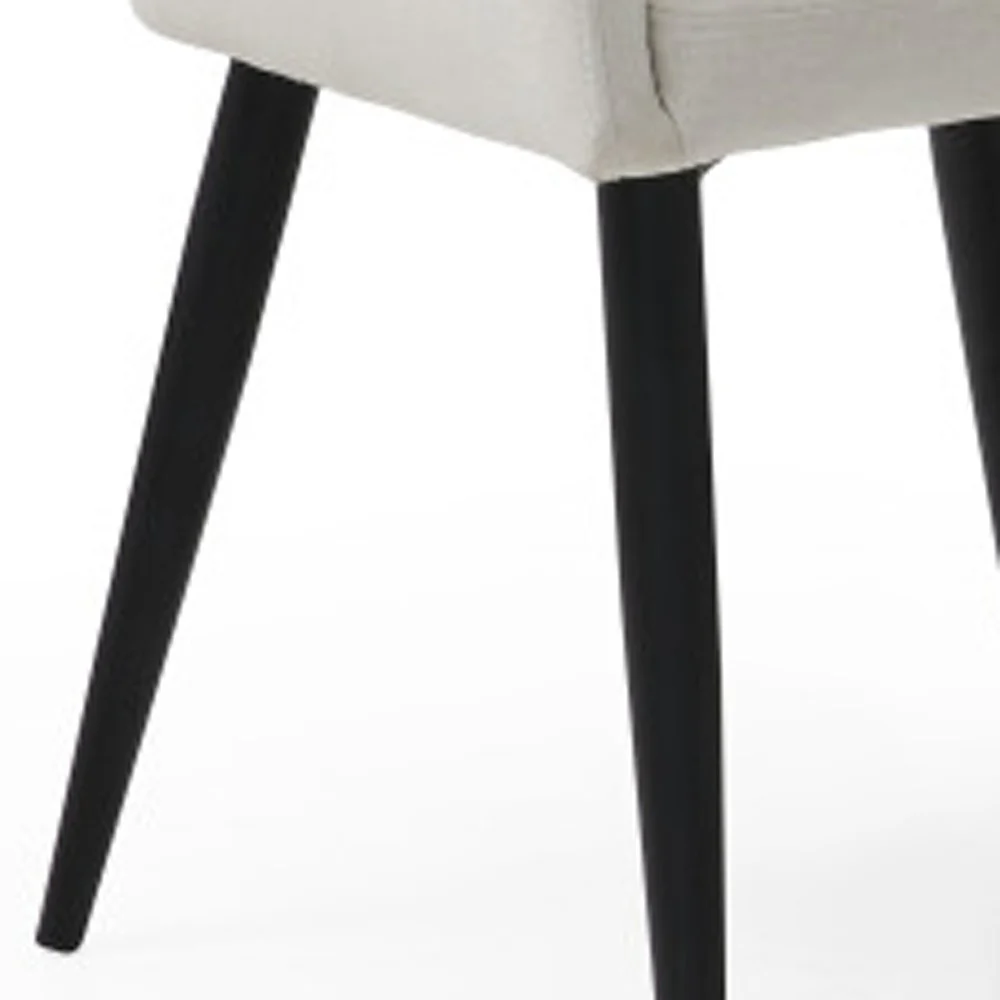 Set of Two Off White and Black Upholstered Arm Chair By Homeroots - Image 3
