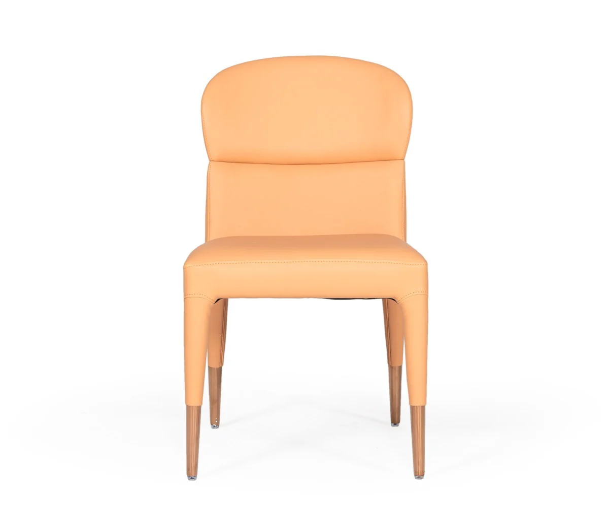 Set of Two Peach Rosegold Dining Chairs By Homeroots - Image 2