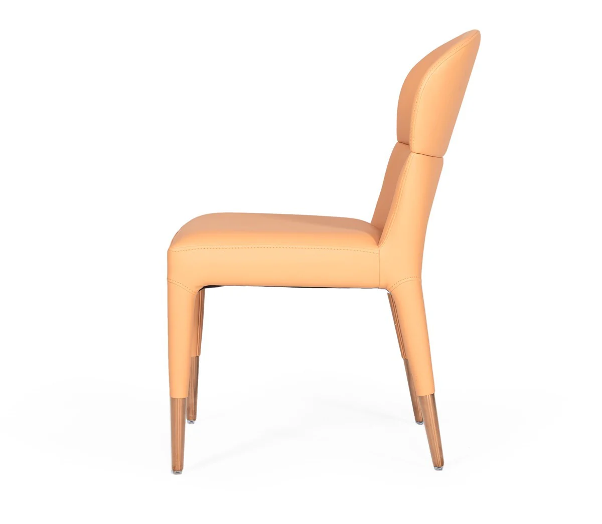 Set of Two Peach Rosegold Dining Chairs By Homeroots - Image 3