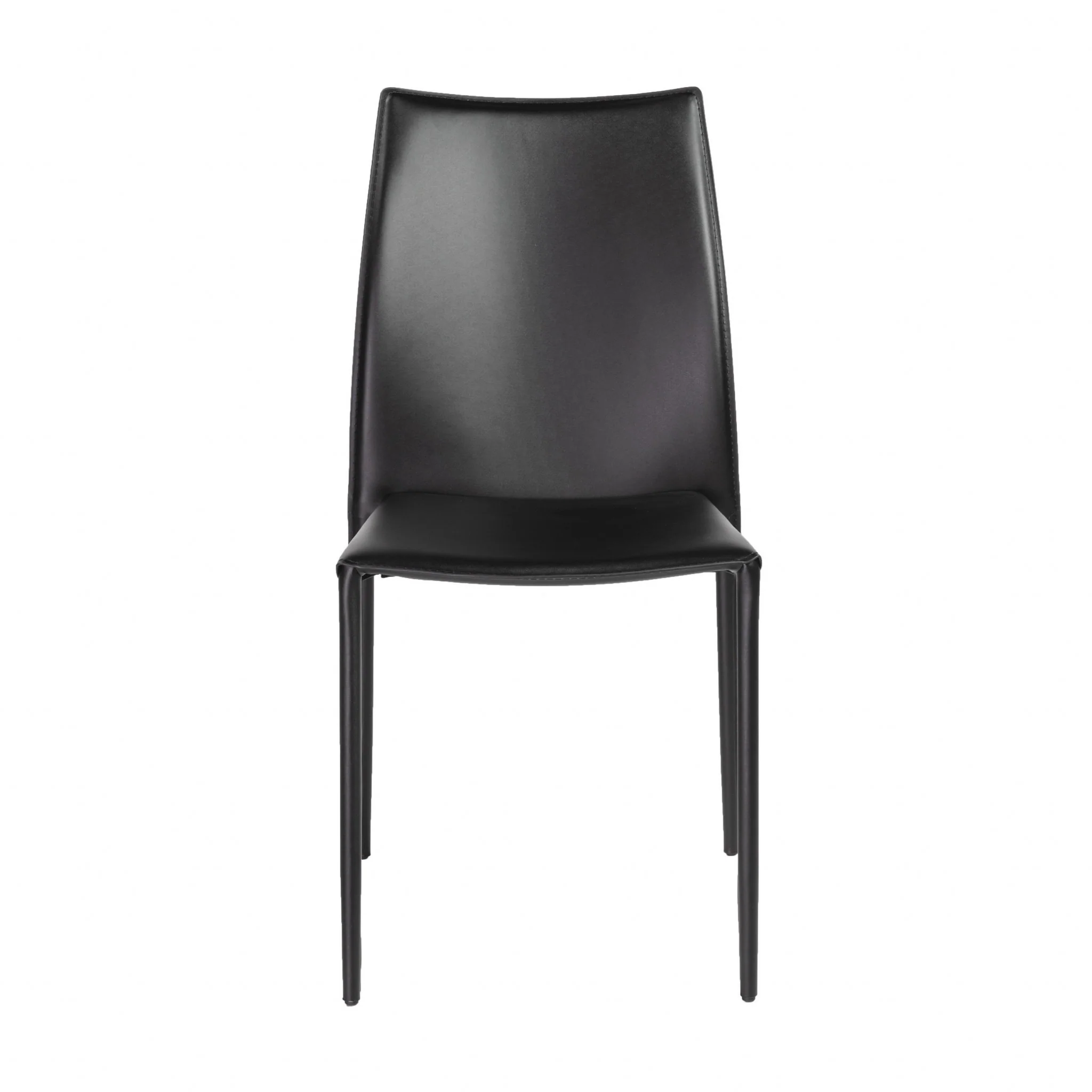 Set Of Two Premium All Black Stacking Dining Chairs By Homeroots - Image 2
