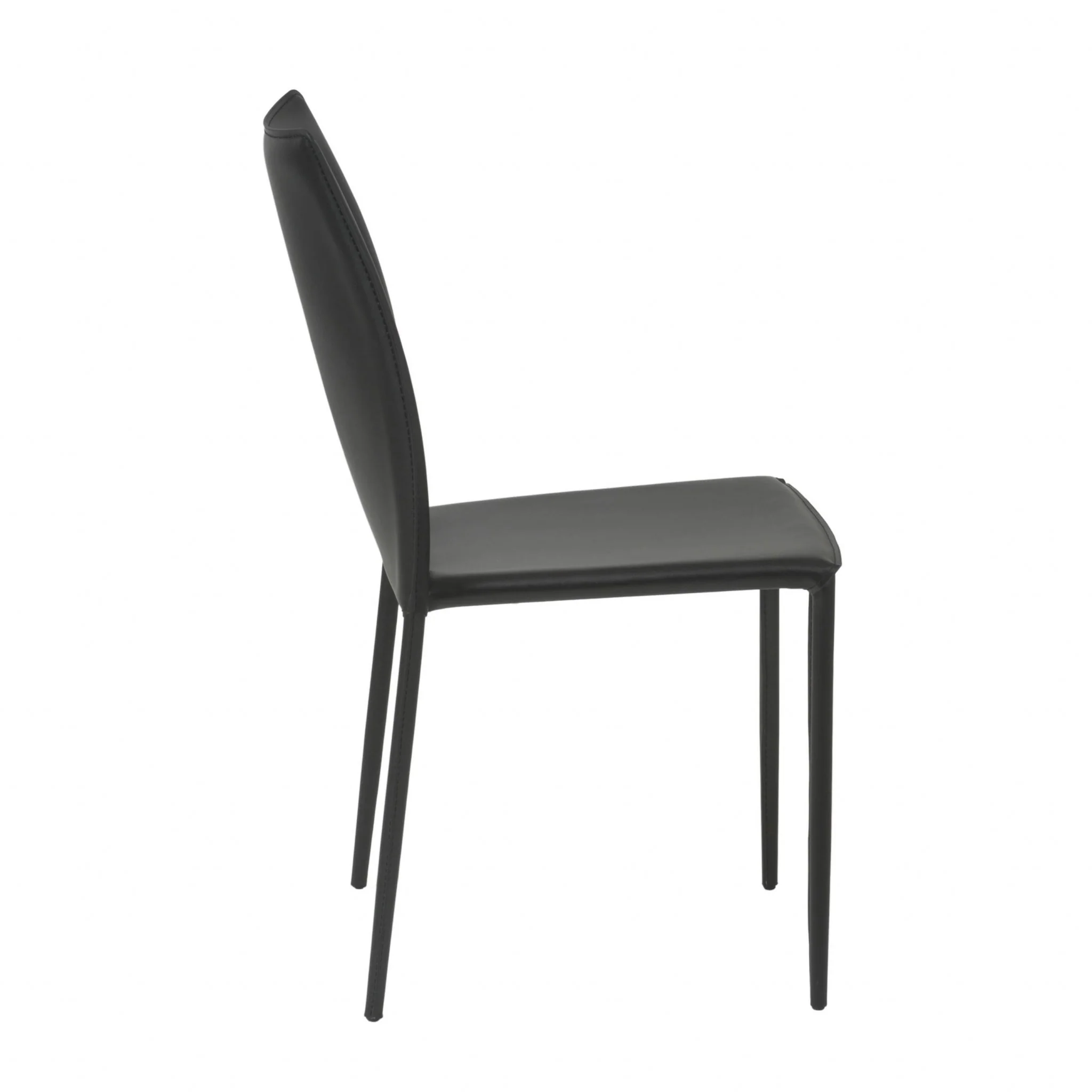Set Of Two Premium All Black Stacking Dining Chairs By Homeroots - Image 4