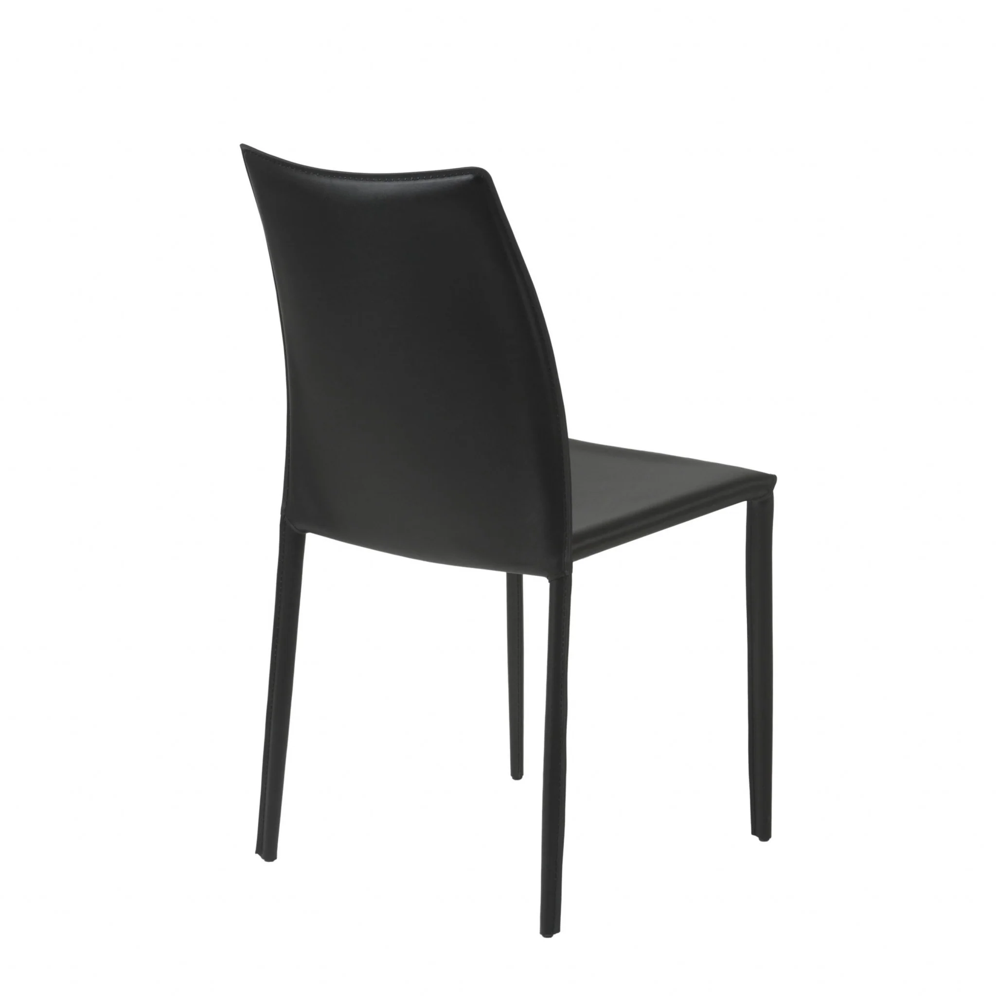 Set Of Two Premium All Black Stacking Dining Chairs By Homeroots - Image 5