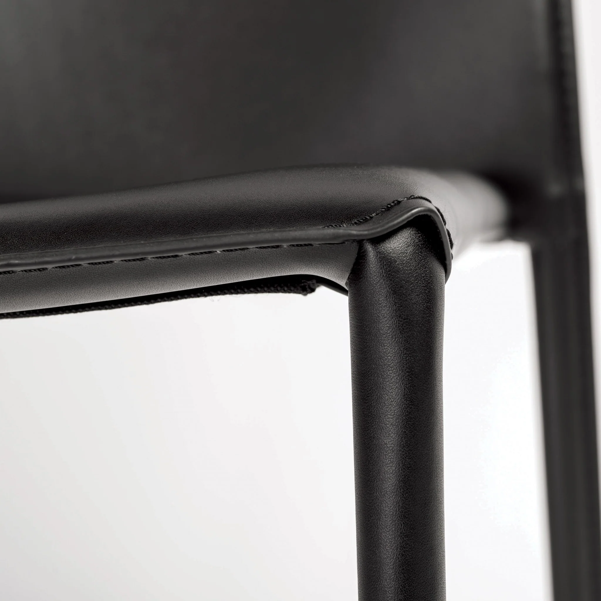 Set Of Two Premium All Black Stacking Dining Chairs By Homeroots - Image 6