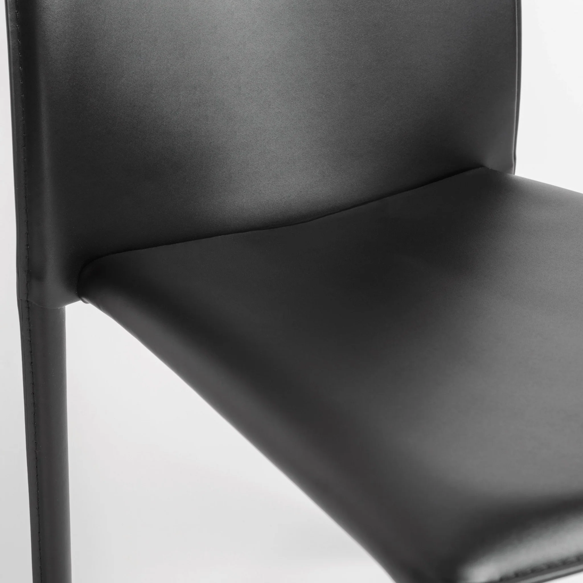Set Of Two Premium All Black Stacking Dining Chairs By Homeroots - Image 7