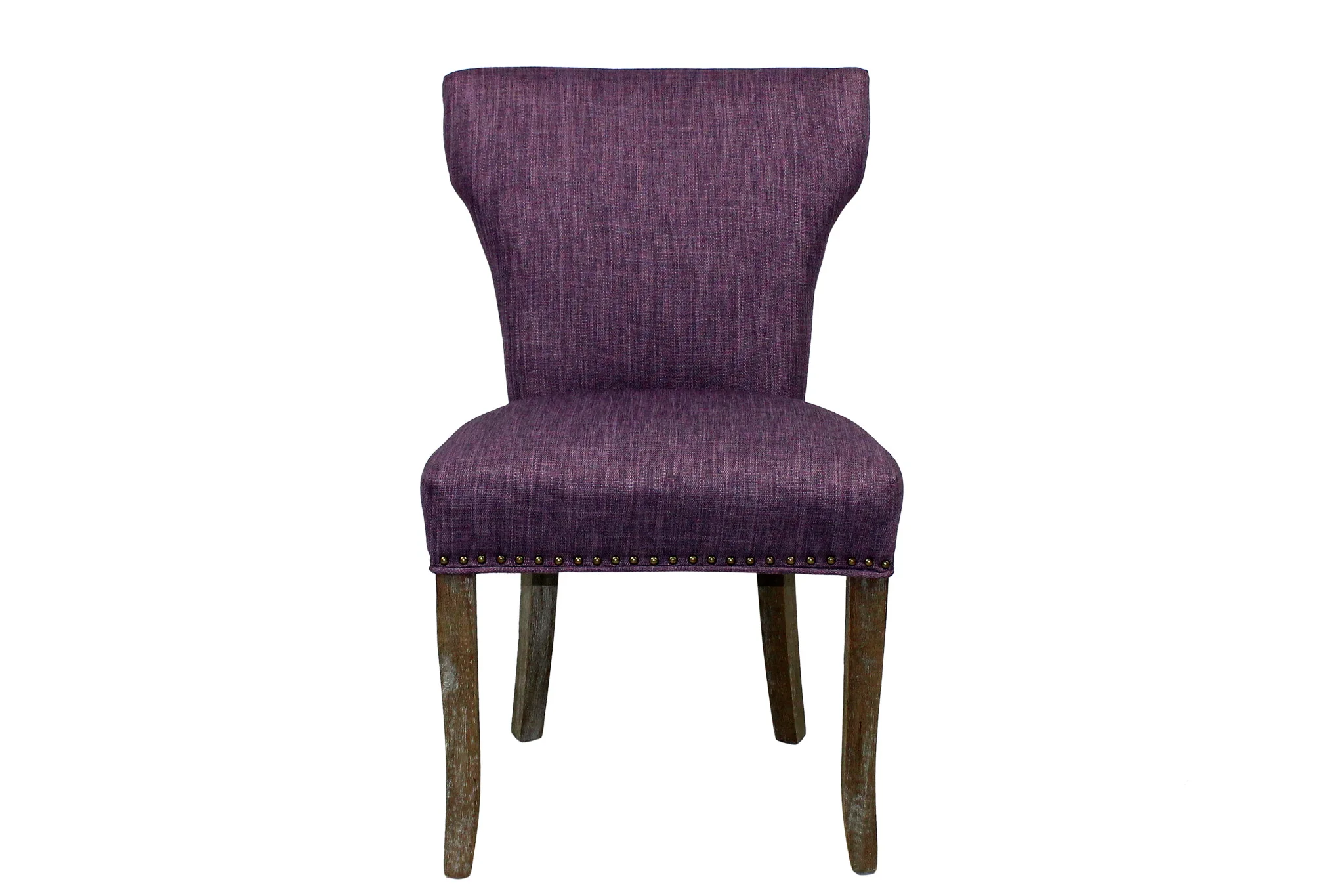 Set of Two Purple And Brown Upholstered Fabric Dining Parsons Chairs By Homeroots - Image 2