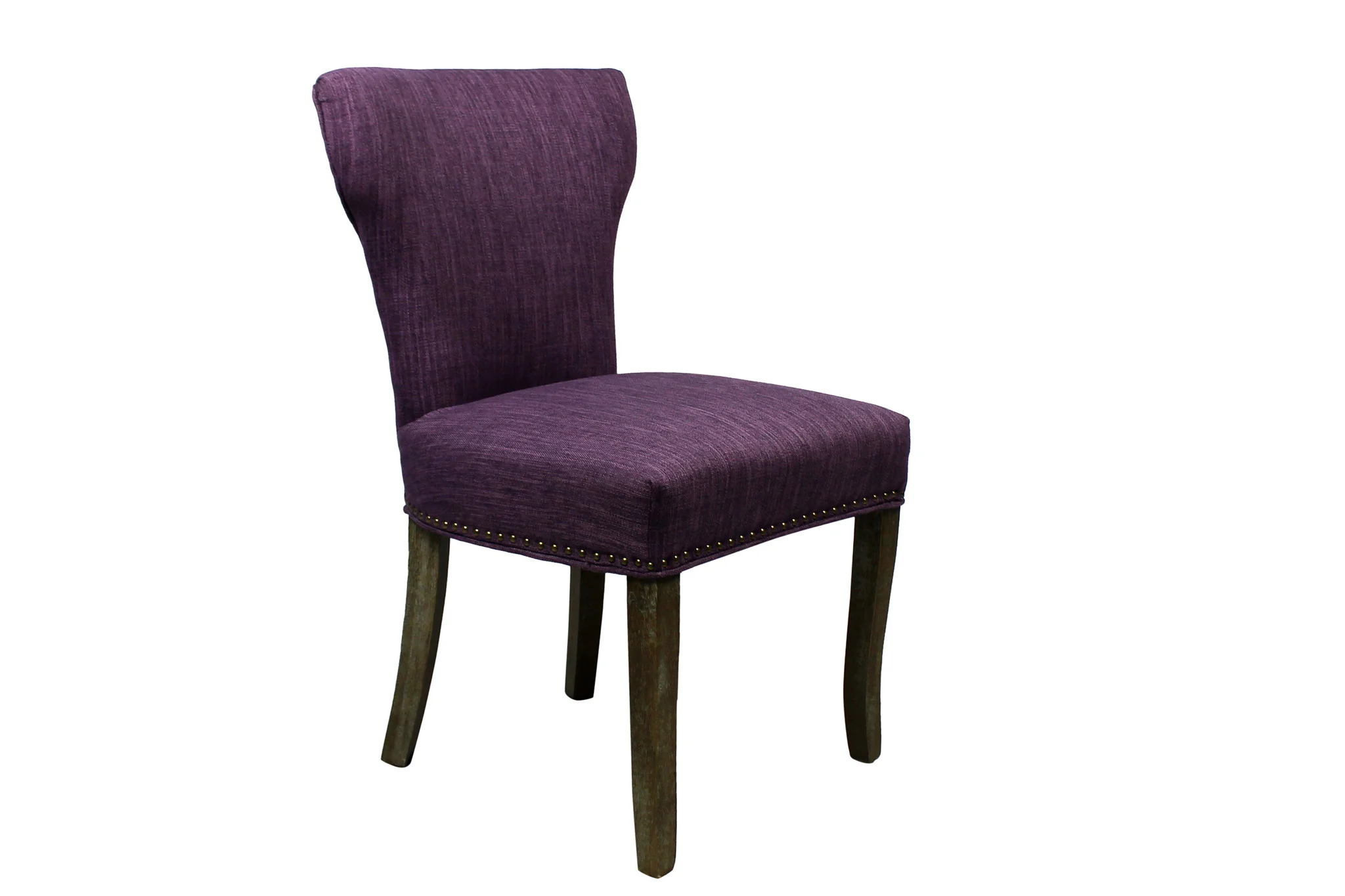 Set of Two Purple And Brown Upholstered Fabric Dining Parsons Chairs By Homeroots - Image 3