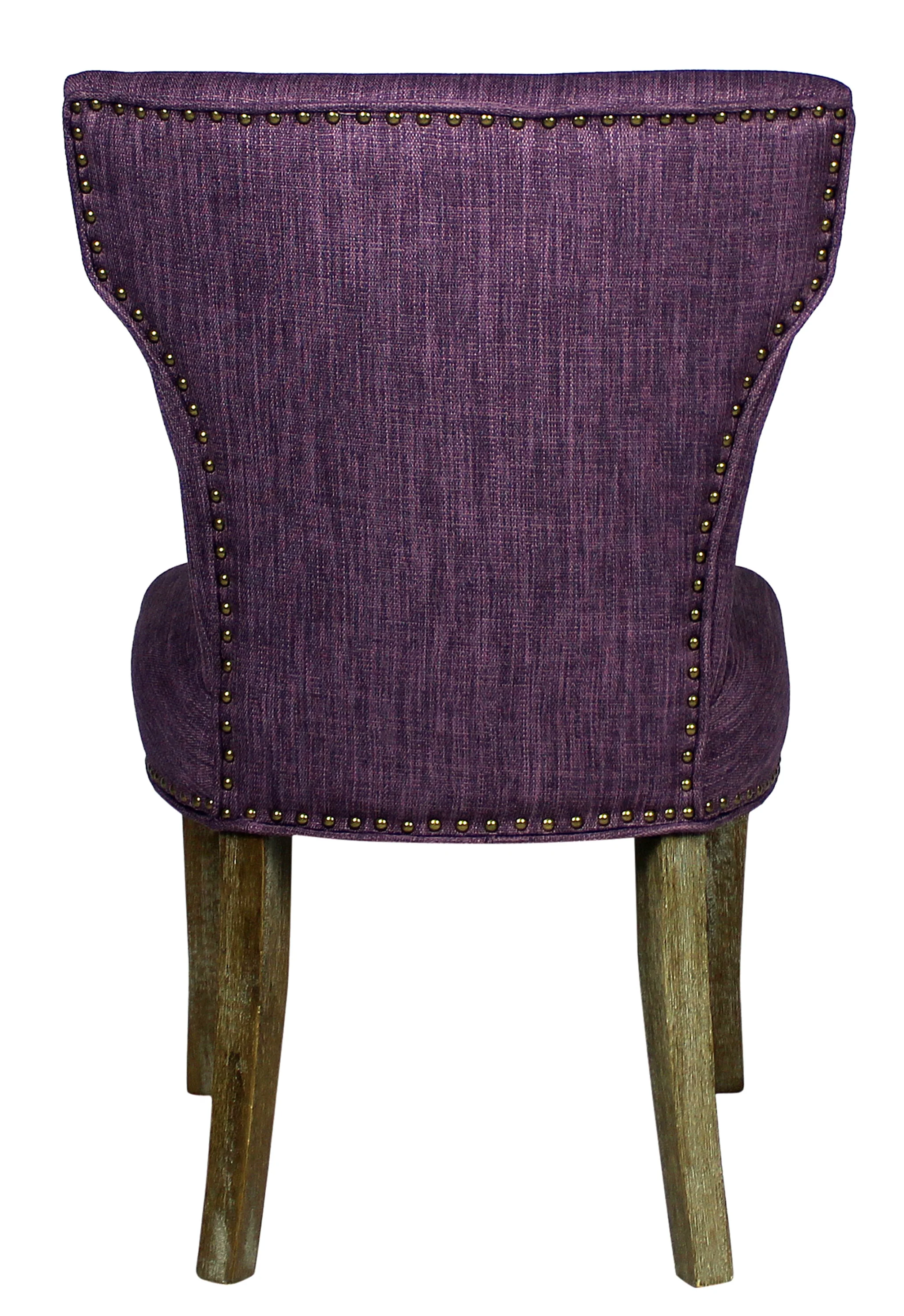 Set of Two Purple And Brown Upholstered Fabric Dining Parsons Chairs By Homeroots - Image 4