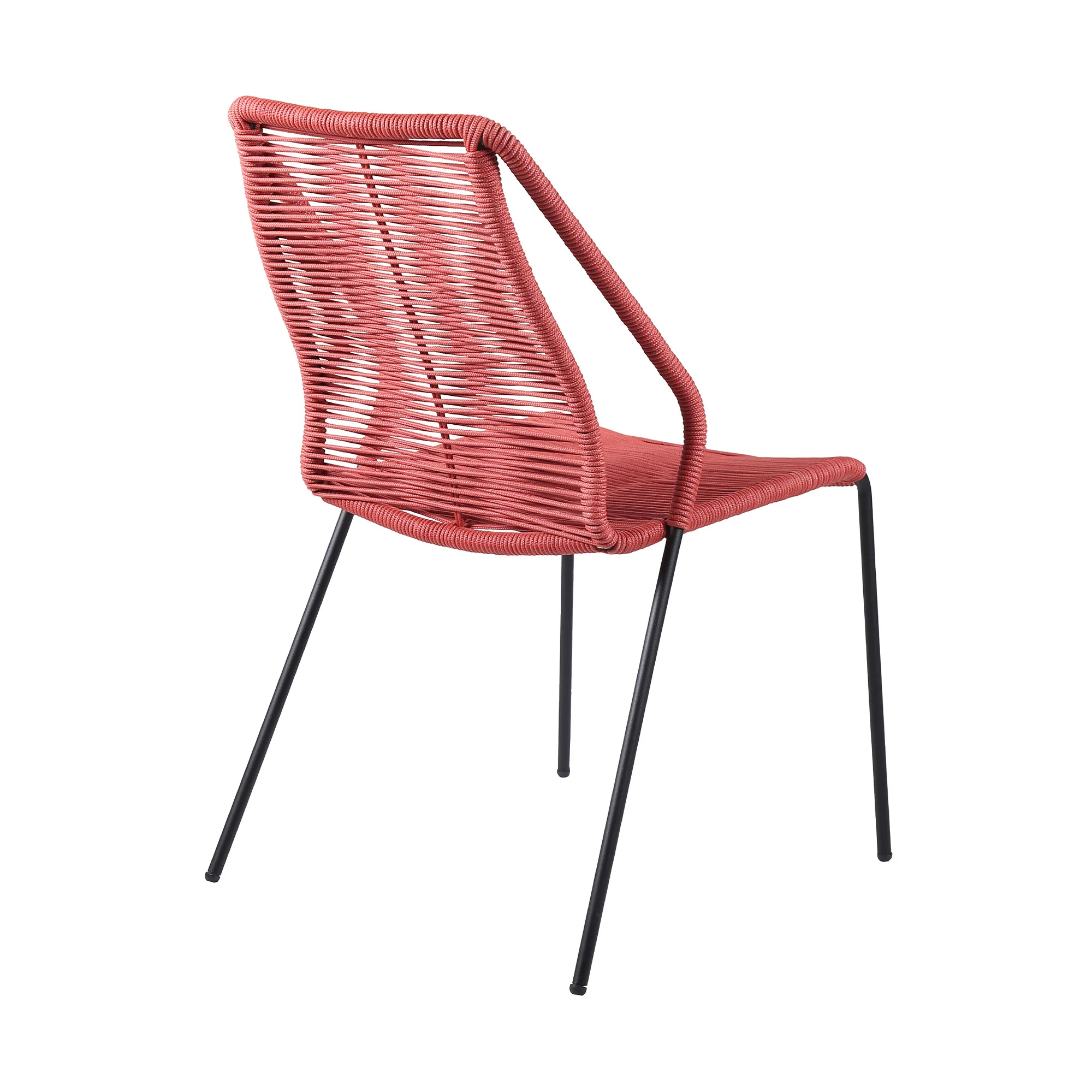 Set of Two Red Metal Outdoor Dining Chair By Homeroots - Image 5