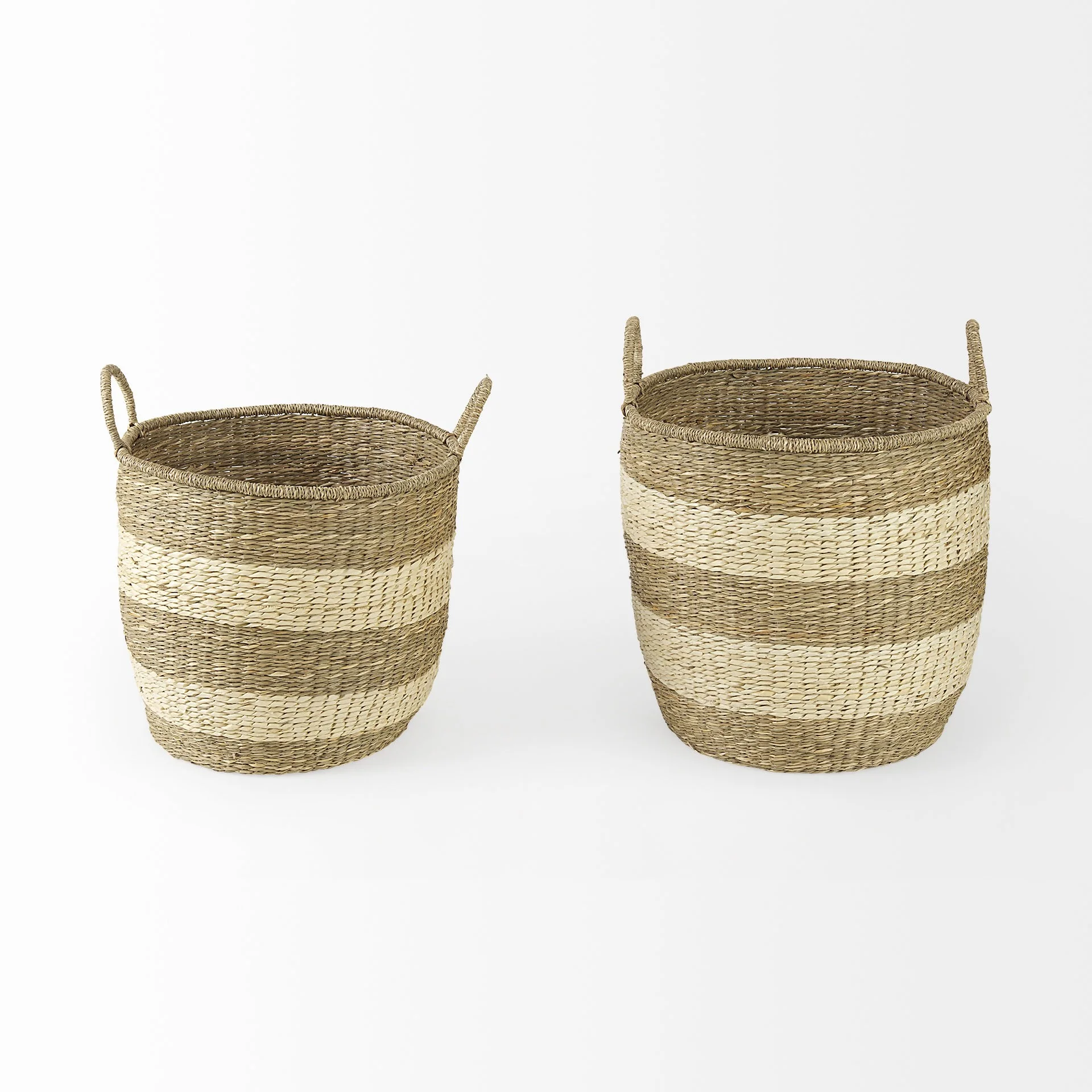 Set of Two Round Wicker Storage Baskets By Homeroots - Image 2