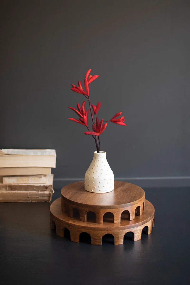 Set Of Two Round Wooden Risers By Kalalou - Image 2