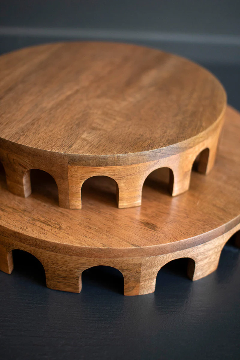 Set Of Two Round Wooden Risers By Kalalou - Image 4