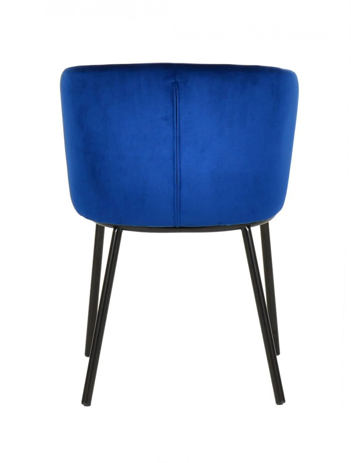 Set of Two Royal Blue Velvet and Black Modern Dining Chairss By Homeroots - Image 7