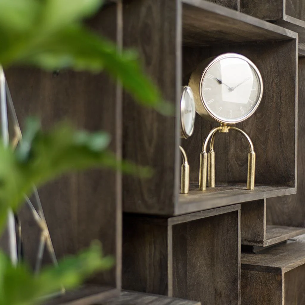 Set of Two Rustic Dark Brown Cube Box Shelves By Homeroots - Image 8
