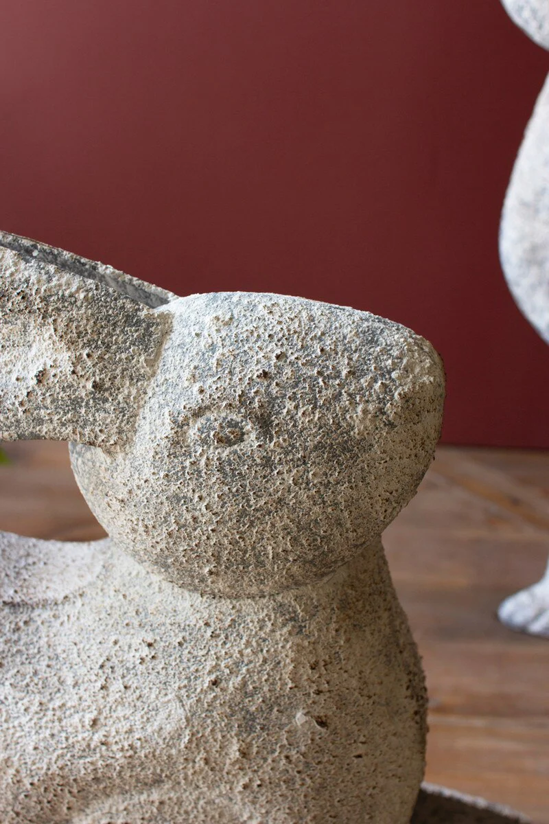 Set Of Two Rustic Metal Rabbits By Kalalou - Image 2