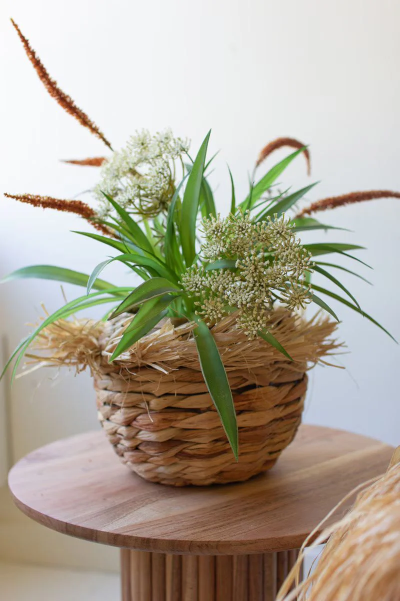 Set Of Two Seagrass Decorative Baskets With Raffia Detail By Kalalou - Image 3