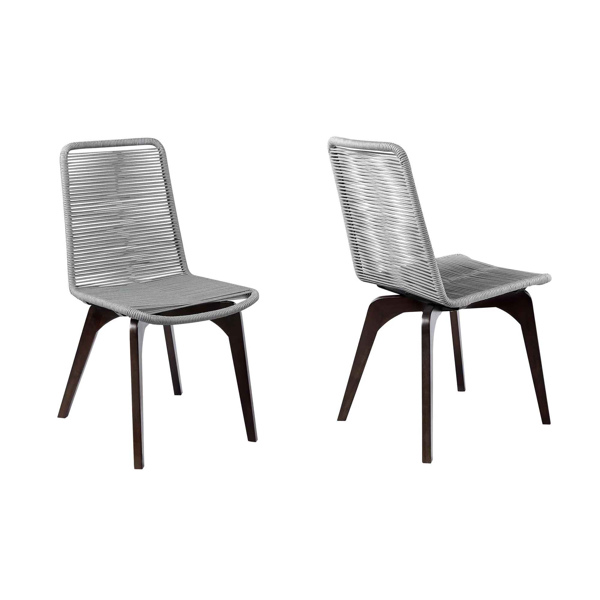 Set of Two Silver Solid Wood Outdoor Dining Chair By Homeroots - Image 3