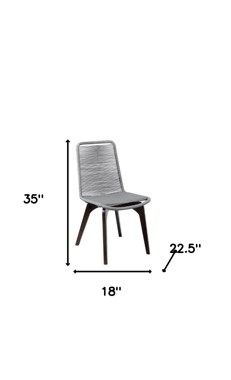 Set of Two Silver Solid Wood Outdoor Dining Chair By Homeroots - Image 5