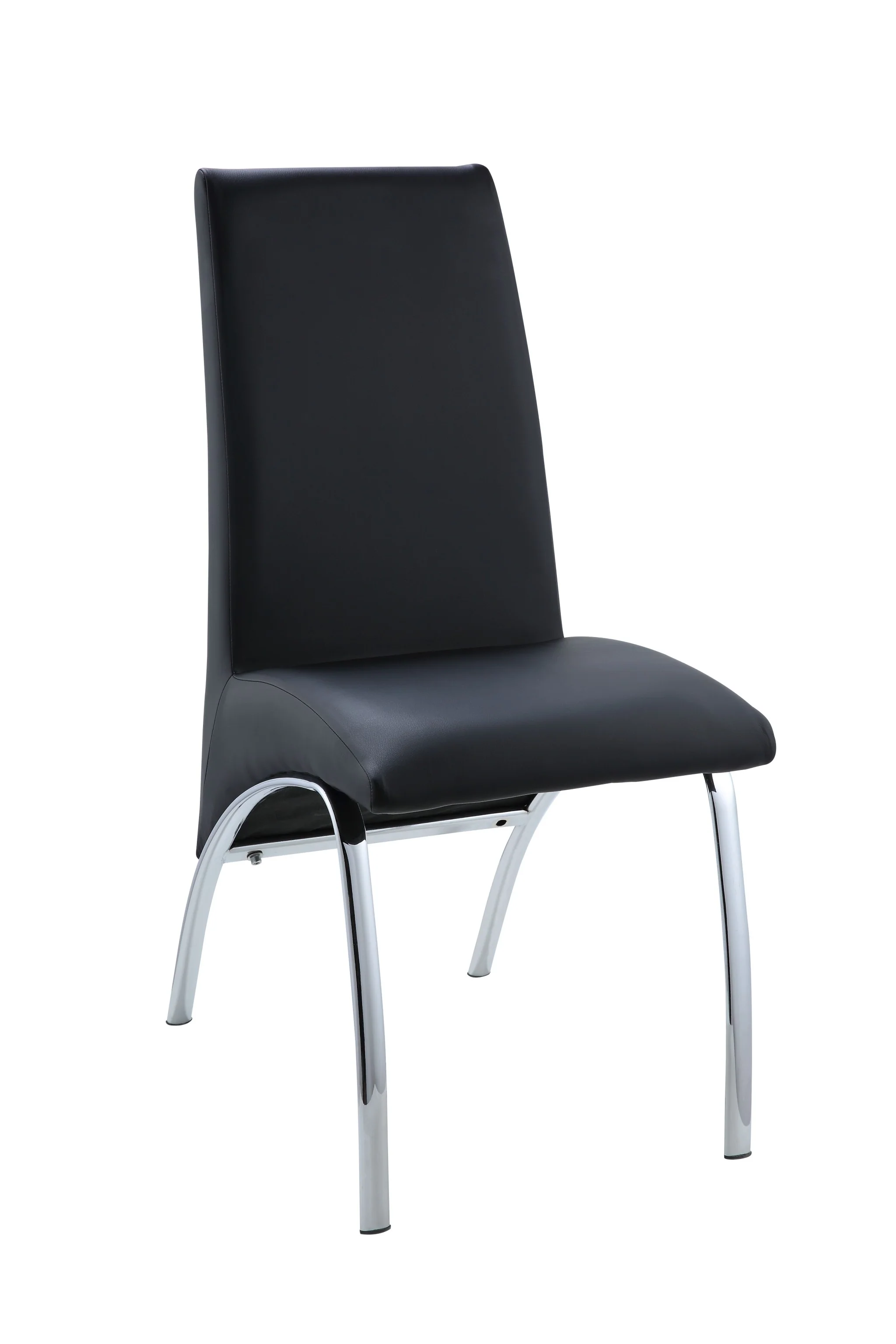 Set of Two Silver Upholstered Faux Leather Dining Side Chairs By Homeroots - Image 3