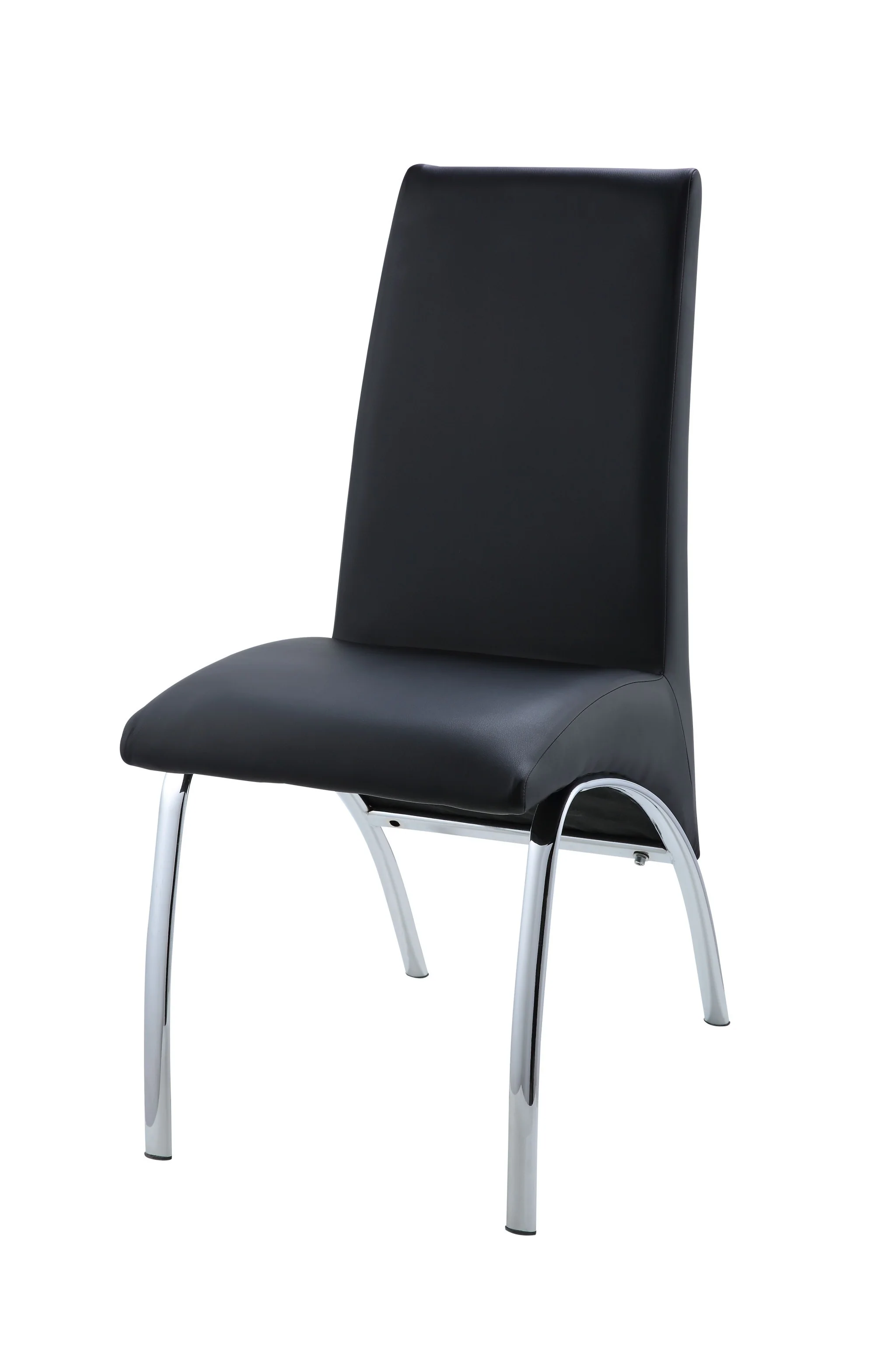 Set of Two Silver Upholstered Faux Leather Dining Side Chairs By Homeroots - Image 4