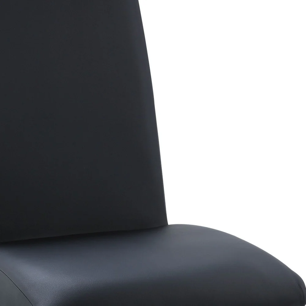 Set of Two Silver Upholstered Faux Leather Dining Side Chairs By Homeroots - Image 5