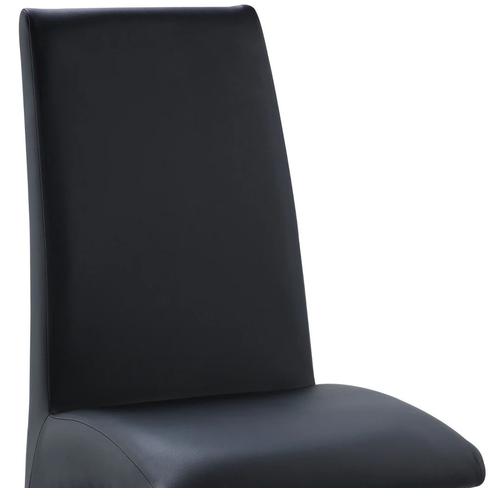 Set of Two Silver Upholstered Faux Leather Dining Side Chairs By Homeroots - Image 6