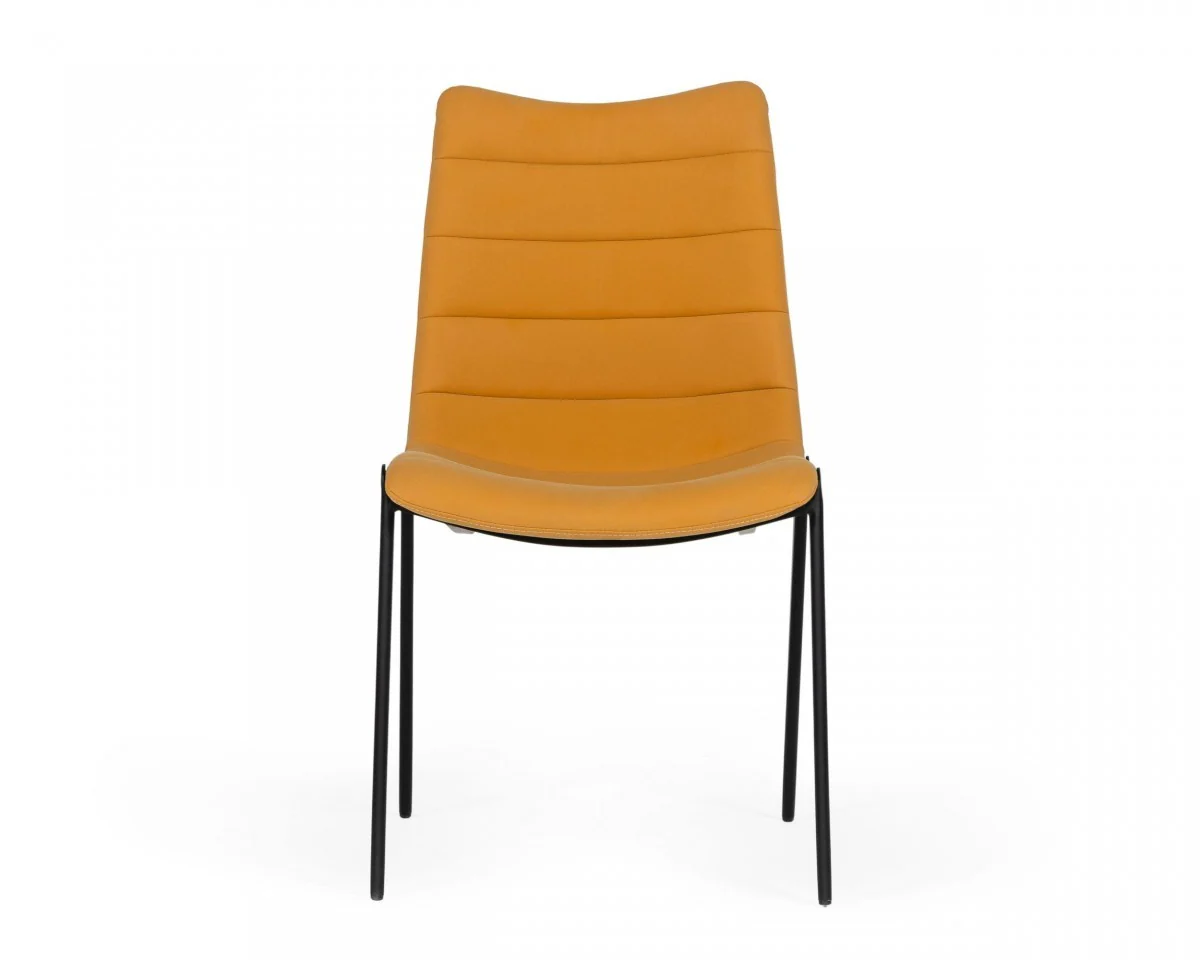 Set of Two Tan Faux Leather Industrial Dining Chairs By Homeroots - Image 2
