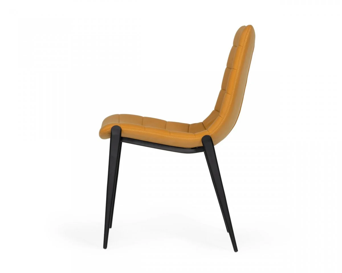 Set of Two Tan Faux Leather Industrial Dining Chairs By Homeroots - Image 3