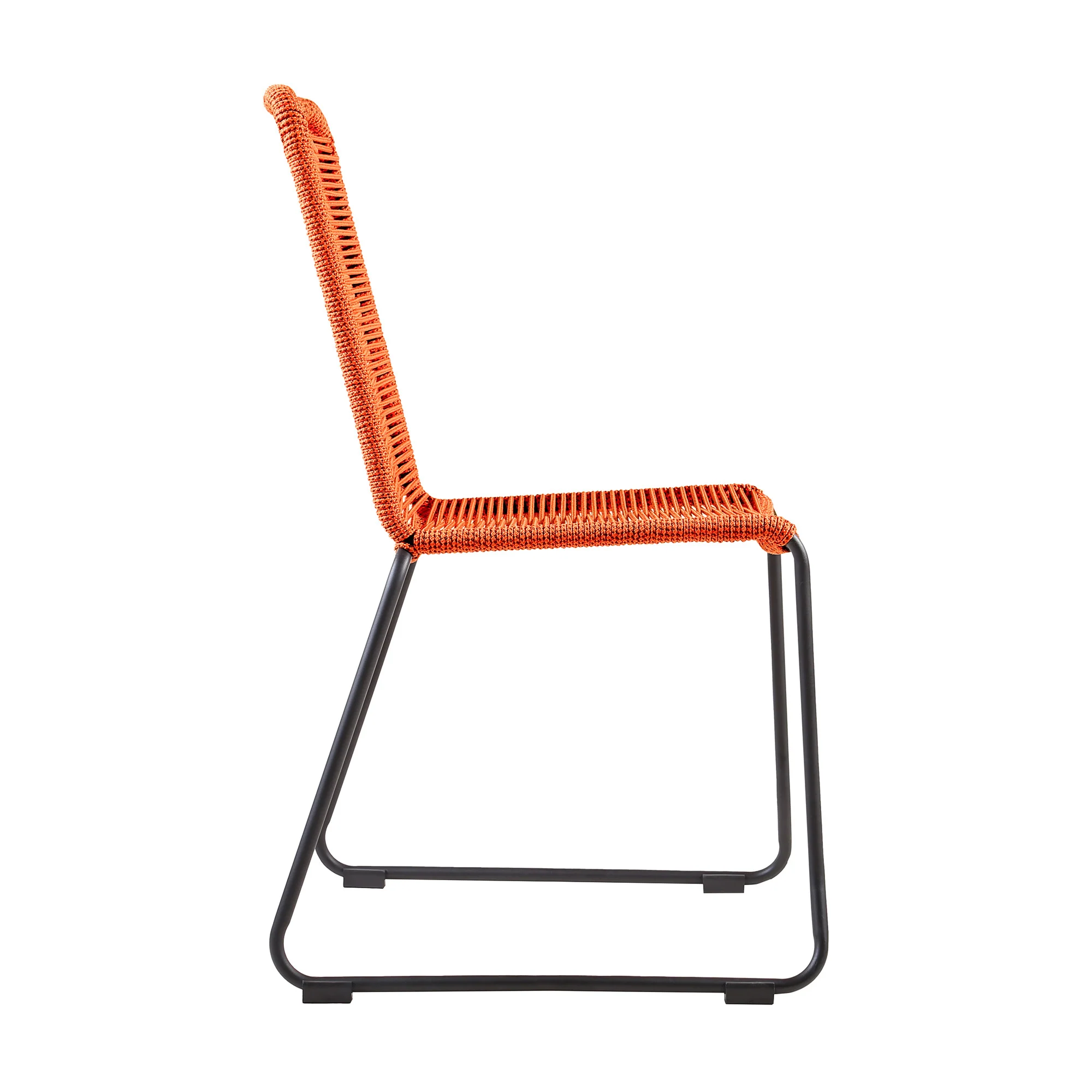 Set of Two Tangerine Metal Outdoor Dining Chair By Homeroots - Image 3