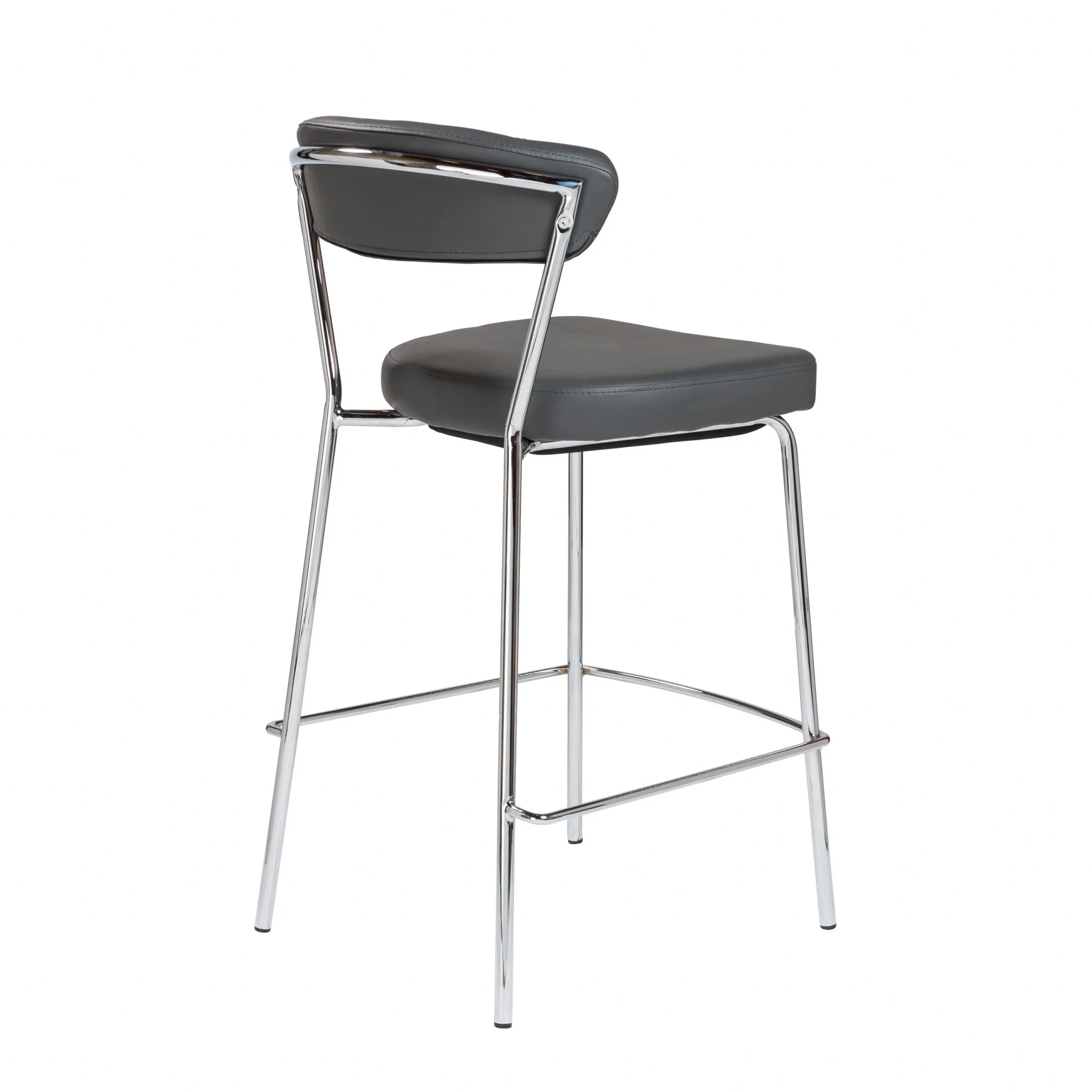 Set of Two Taper Black Faux Leather Counter Stools By Homeroots - Image 4