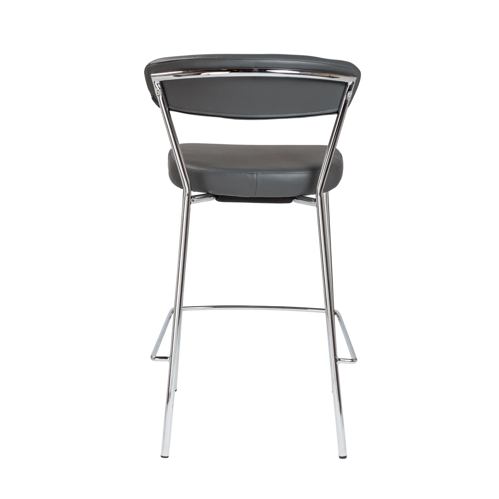 Set of Two Taper Black Faux Leather Counter Stools By Homeroots - Image 5