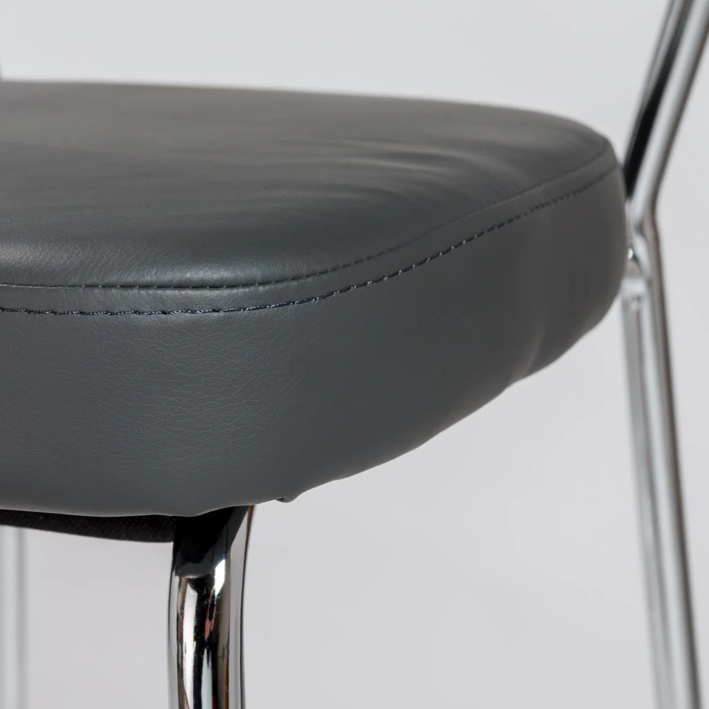 Set of Two Taper Black Faux Leather Counter Stools By Homeroots - Image 6