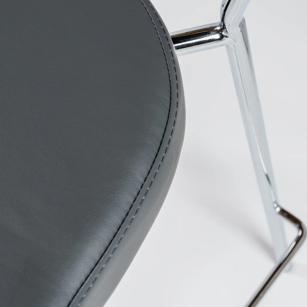 Set of Two Taper Black Faux Leather Counter Stools By Homeroots - Image 7