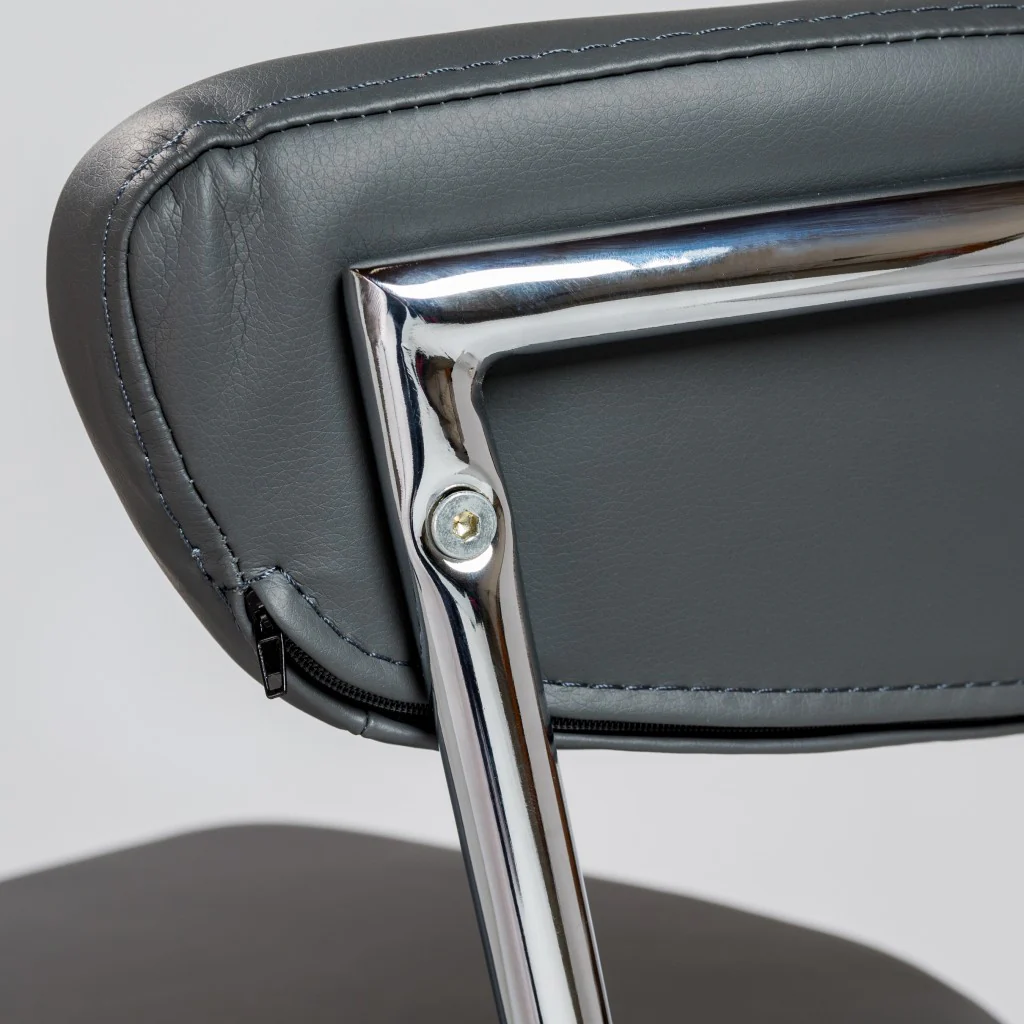 Set of Two Taper Black Faux Leather Counter Stools By Homeroots - Image 8