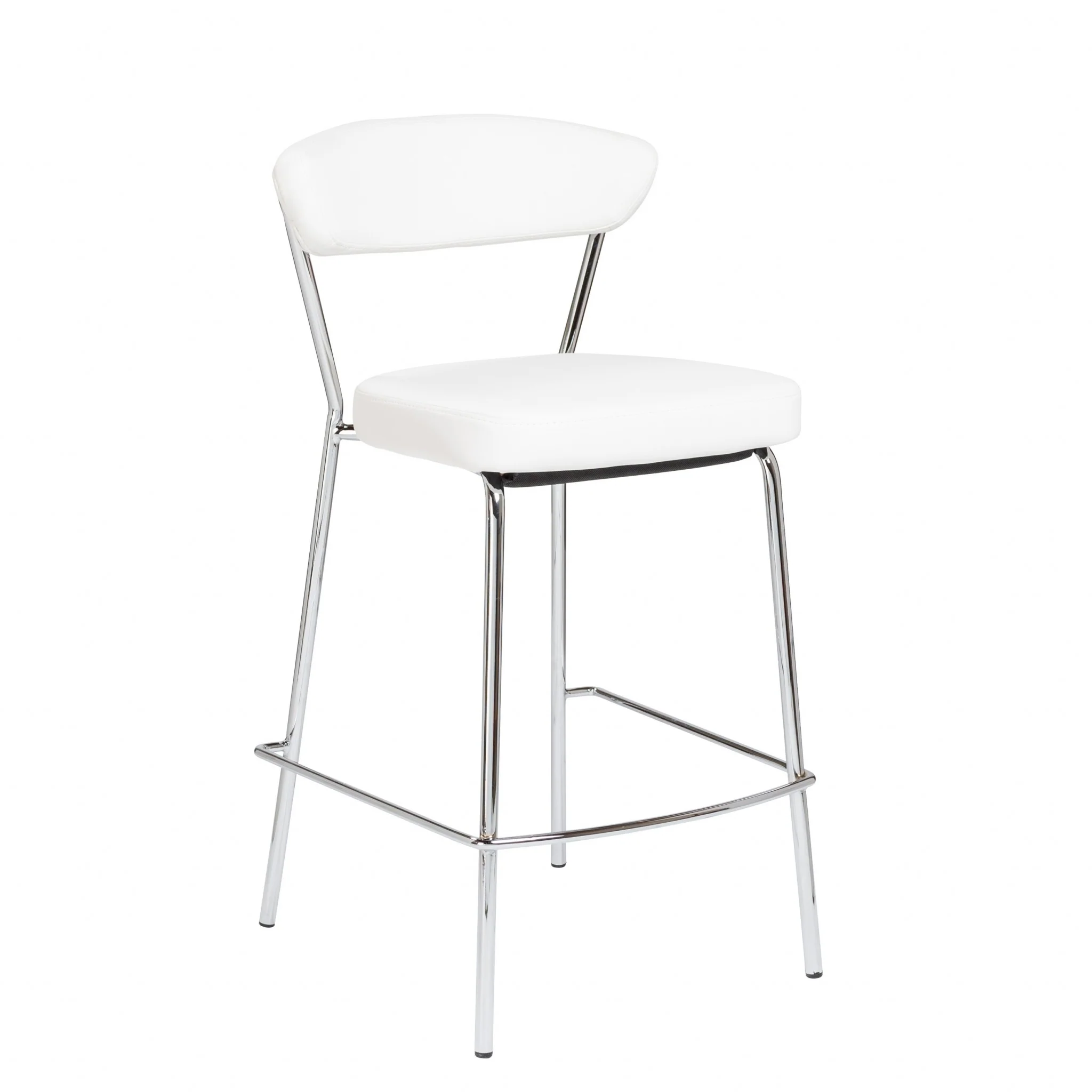 Set of Two Taper White Faux Leather Counter Stools By Homeroots - Image 2