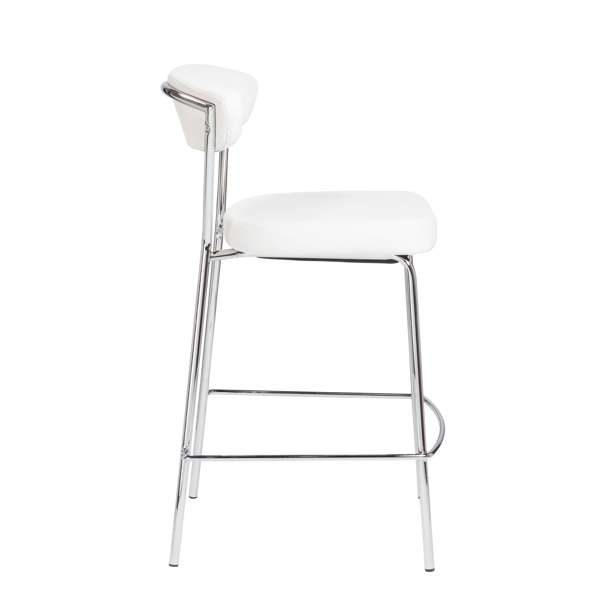 Set of Two Taper White Faux Leather Counter Stools By Homeroots - Image 3