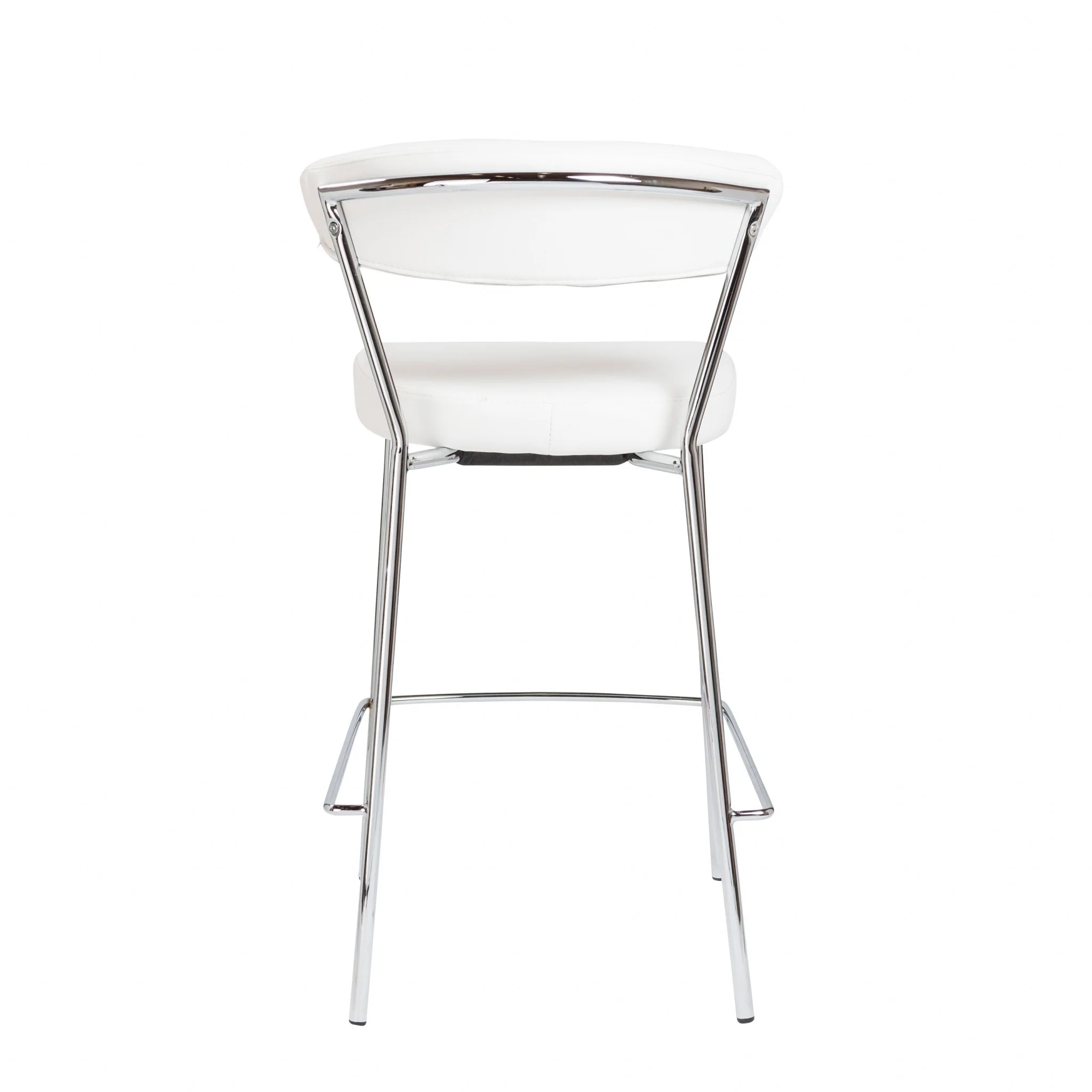 Set of Two Taper White Faux Leather Counter Stools By Homeroots - Image 5